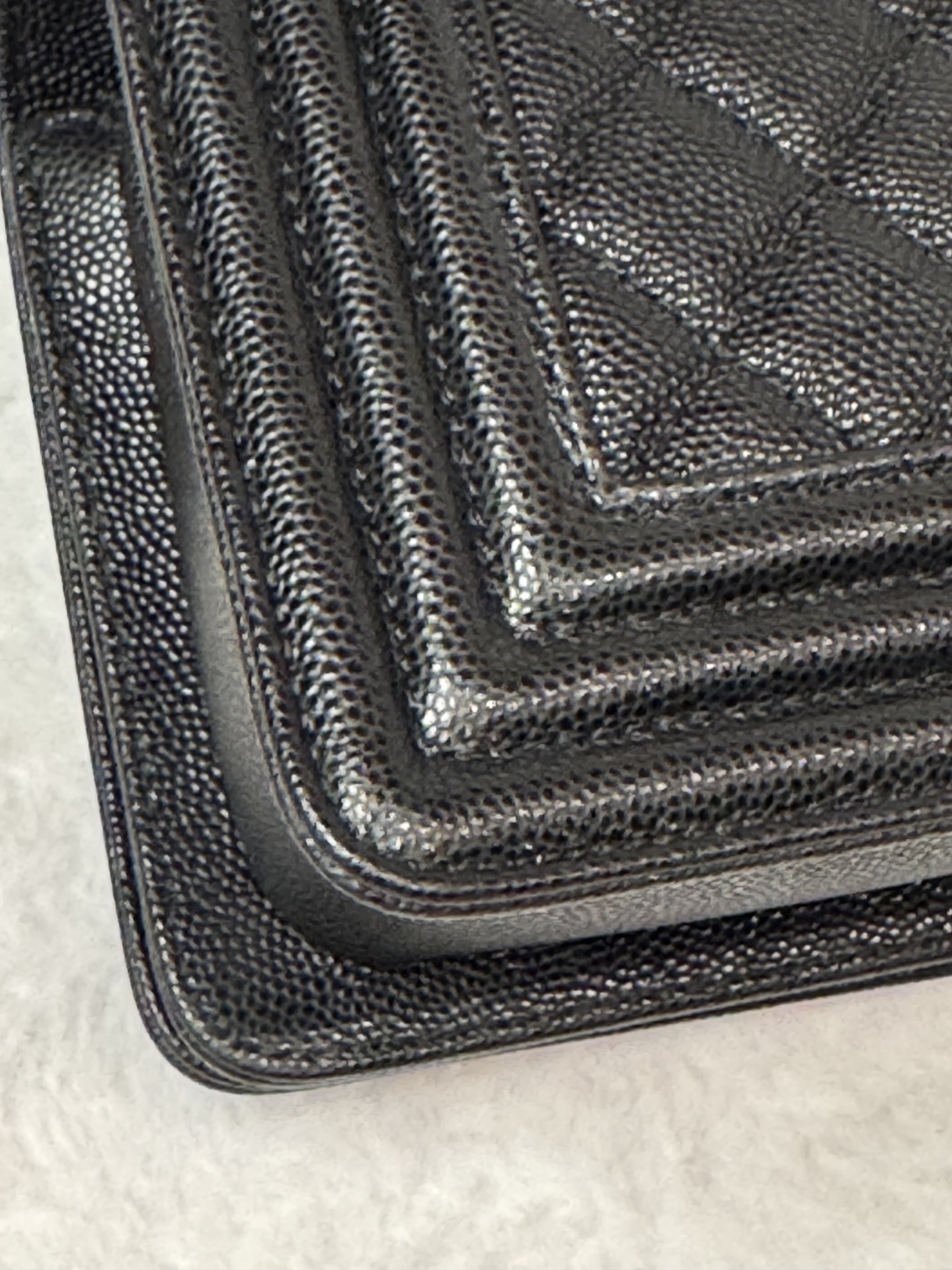 Chanel Small Boy Flap — Black Caviar, Ruthenium Hardware