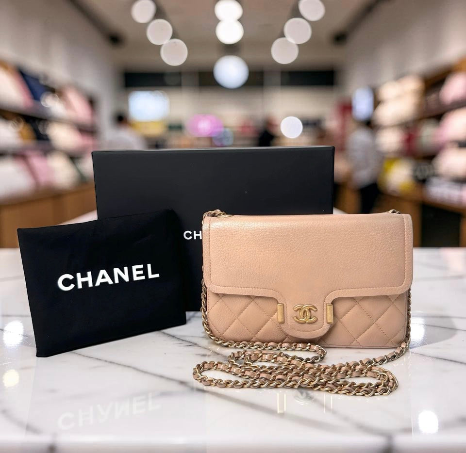 Chanel Mini Classic Flap Beige Caviar