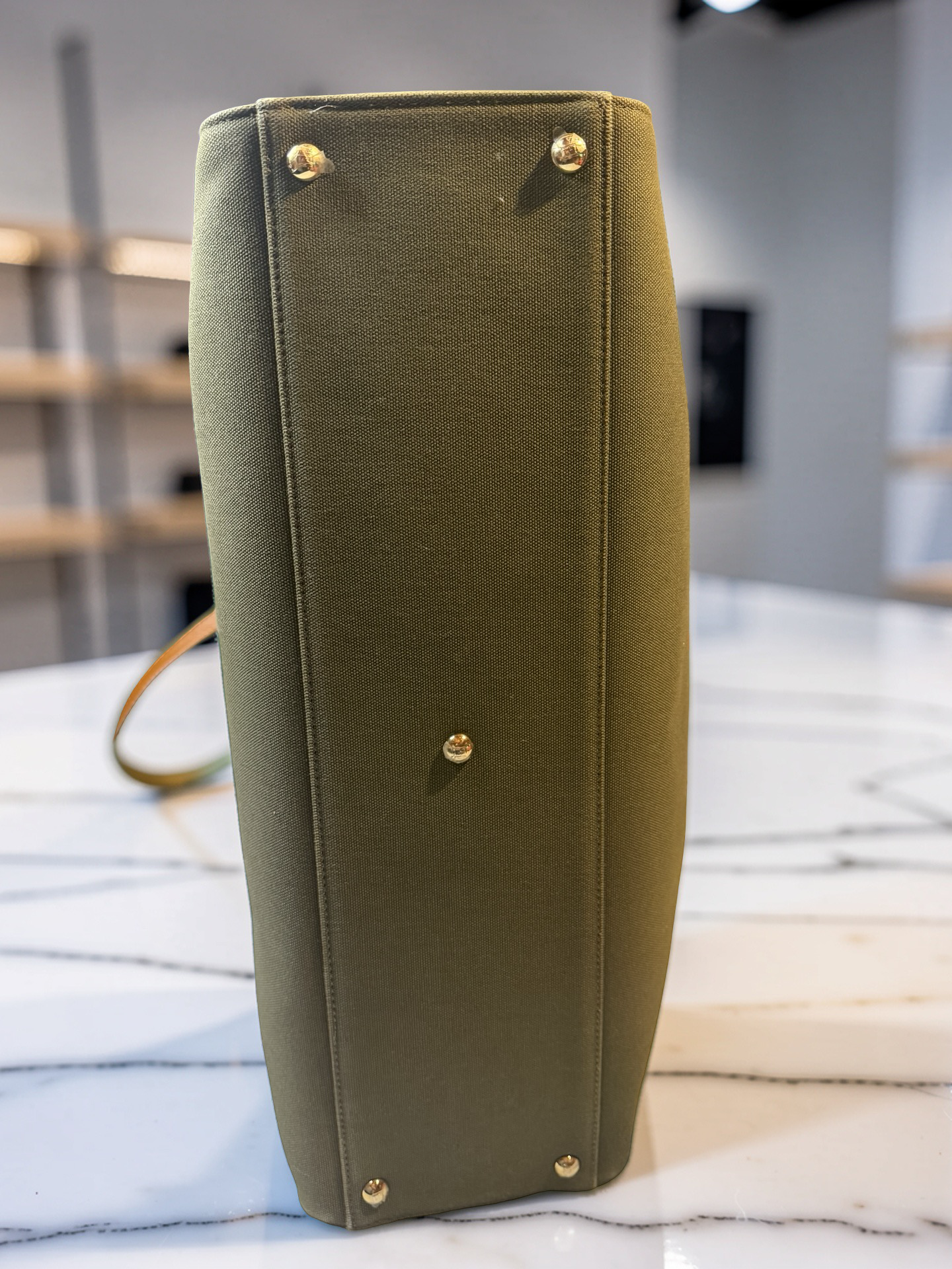 Fendi Peekaboo X-Tote Large | Olive Canvas with Tan Leather Trim