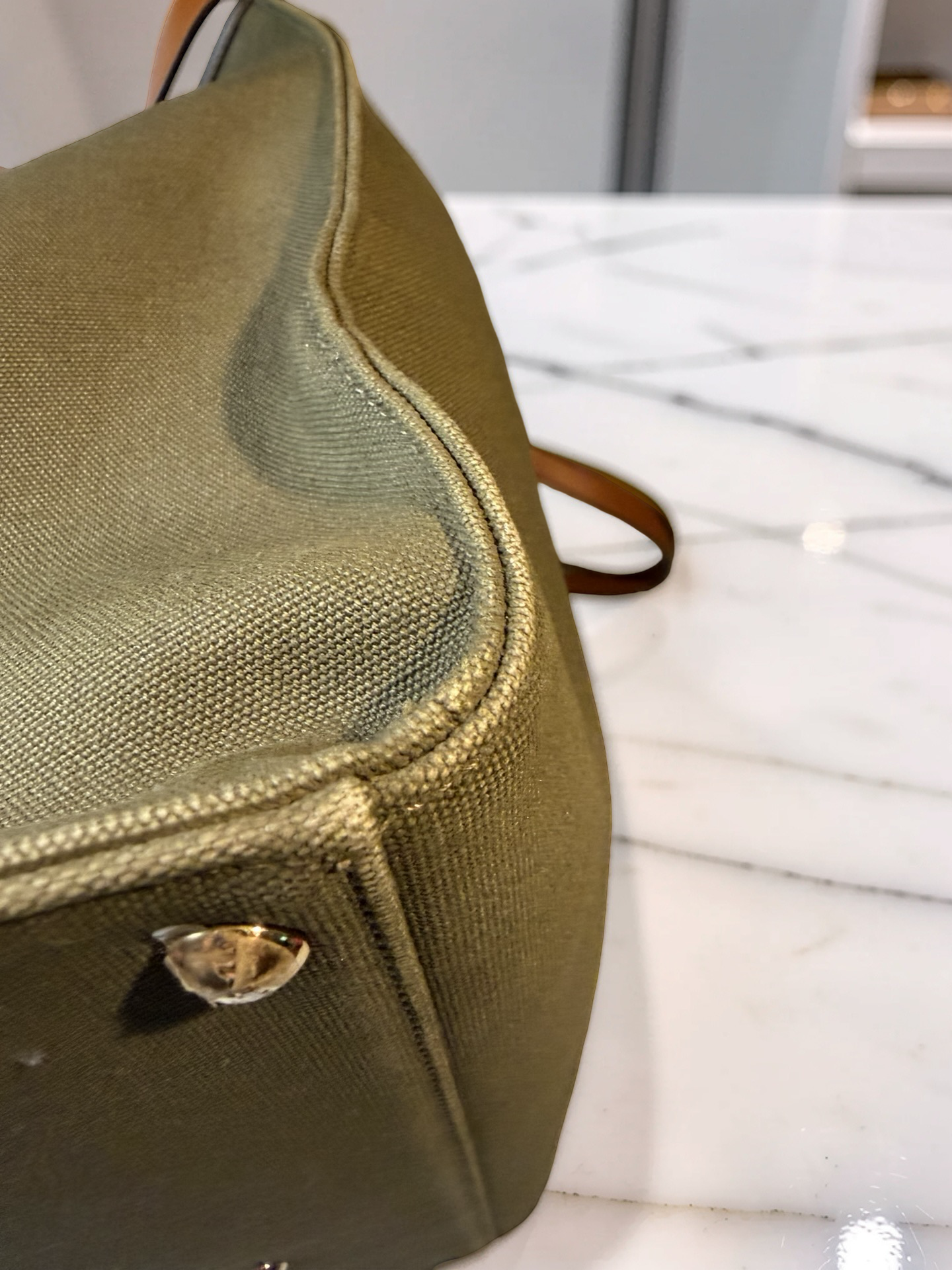 Fendi Peekaboo X-Tote Large | Olive Canvas with Tan Leather Trim