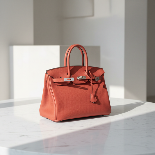 Hermès Birkin 35 – Rouge Pivoine Togo Leather, Palladium Hardware (Pre-Owned, 8.75/10)