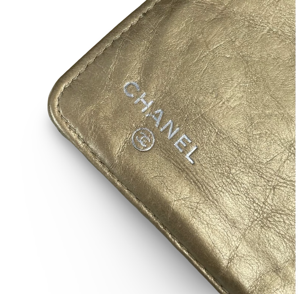 Chanel 2.55 Reissue Long Flap Wallet — Metallic Gold Aged Calfskin, Ruthenium Hardware