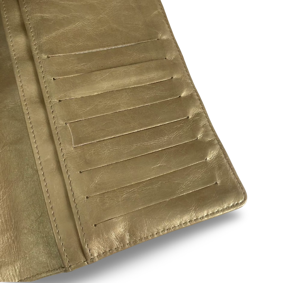 Chanel 2.55 Reissue Long Flap Wallet — Metallic Gold Aged Calfskin, Ruthenium Hardware