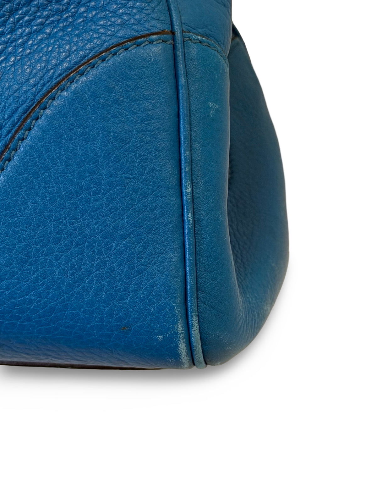 Gucci Bamboo Diana Large Tote, Blue Pebbled Leather (Fair, Priced to Match)