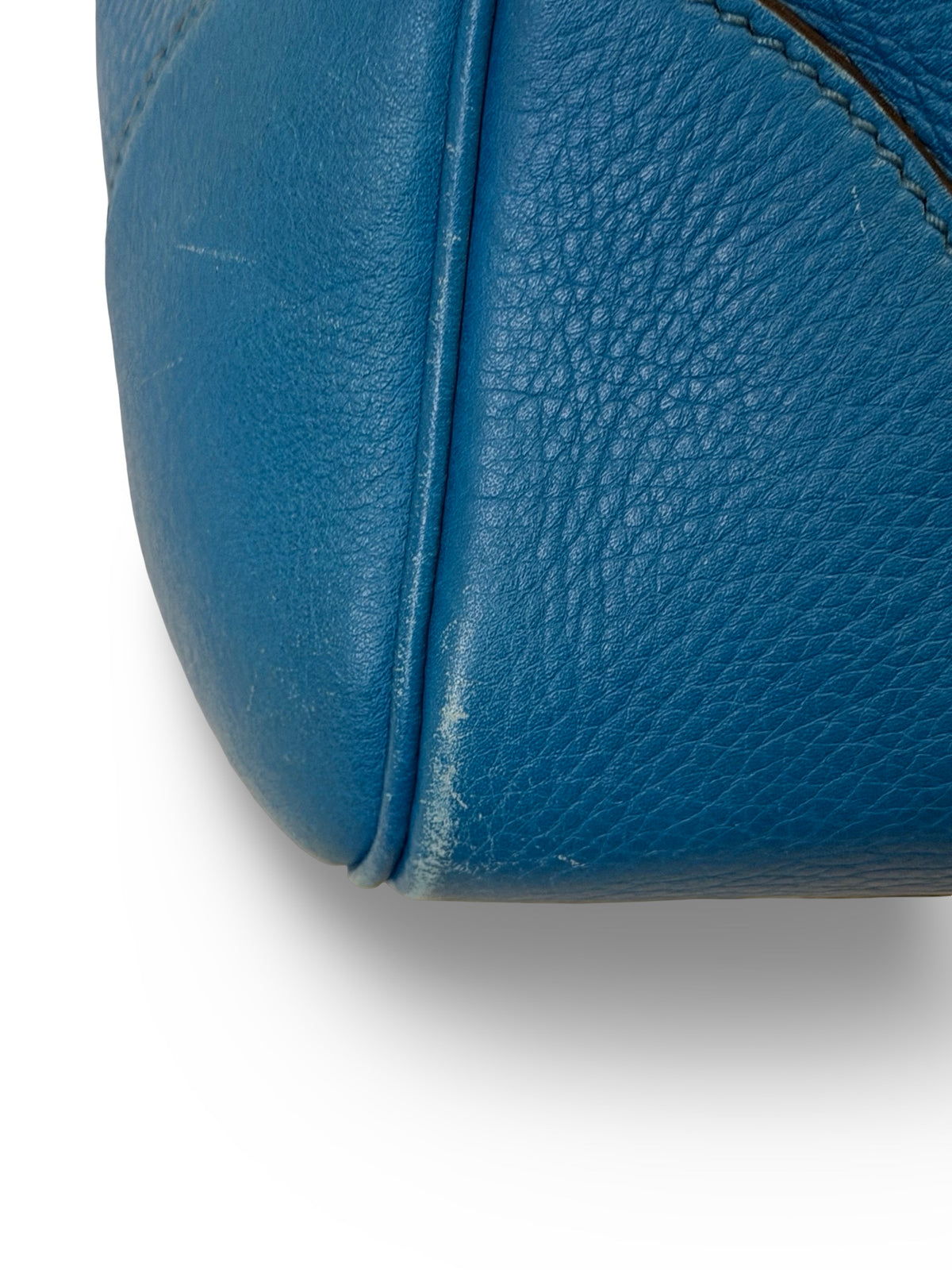 Gucci Bamboo Diana Large Tote, Blue Pebbled Leather (Fair, Priced to Match)