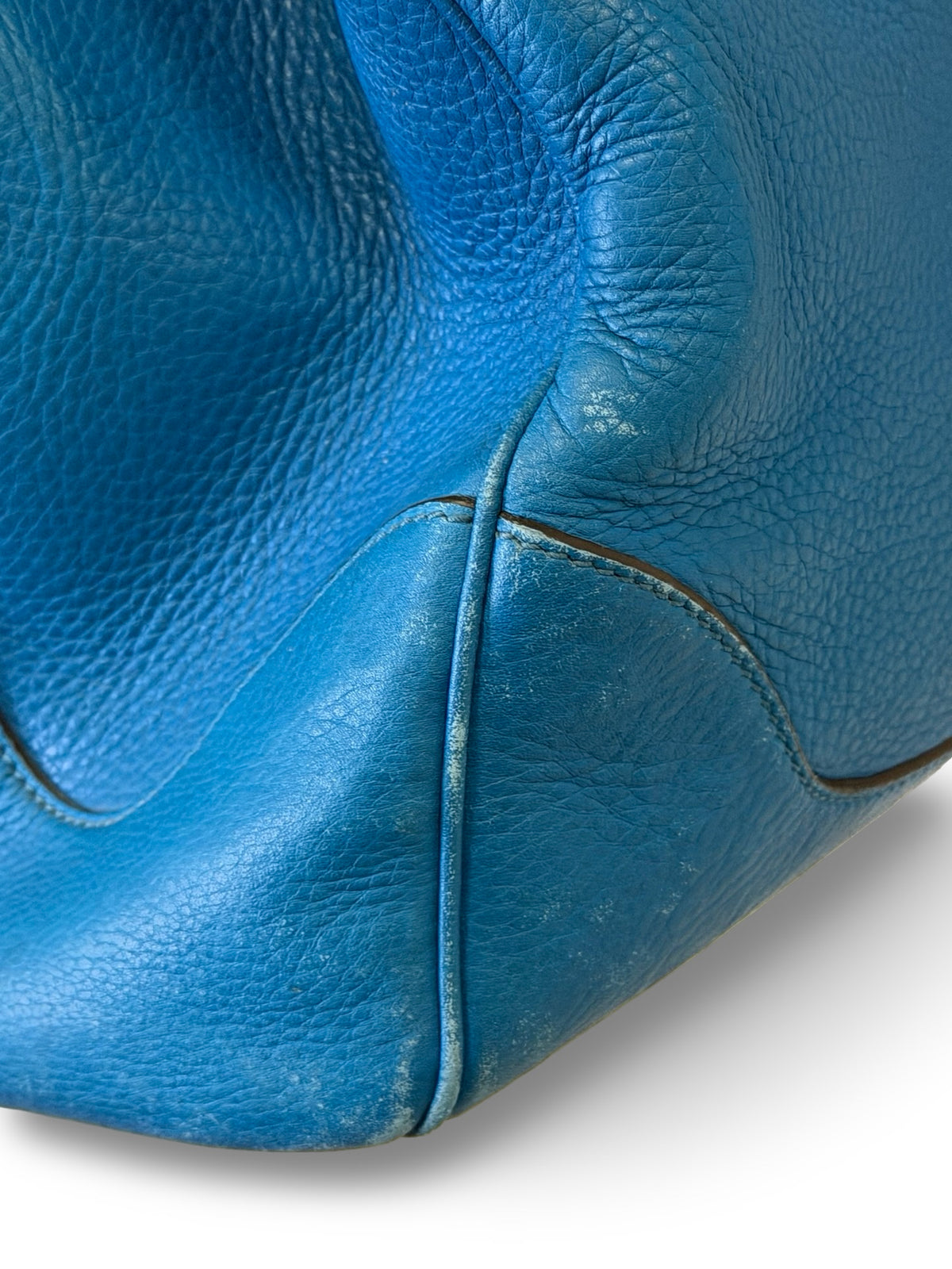 Gucci Bamboo Diana Large Tote, Blue Pebbled Leather (Fair, Priced to Match)
