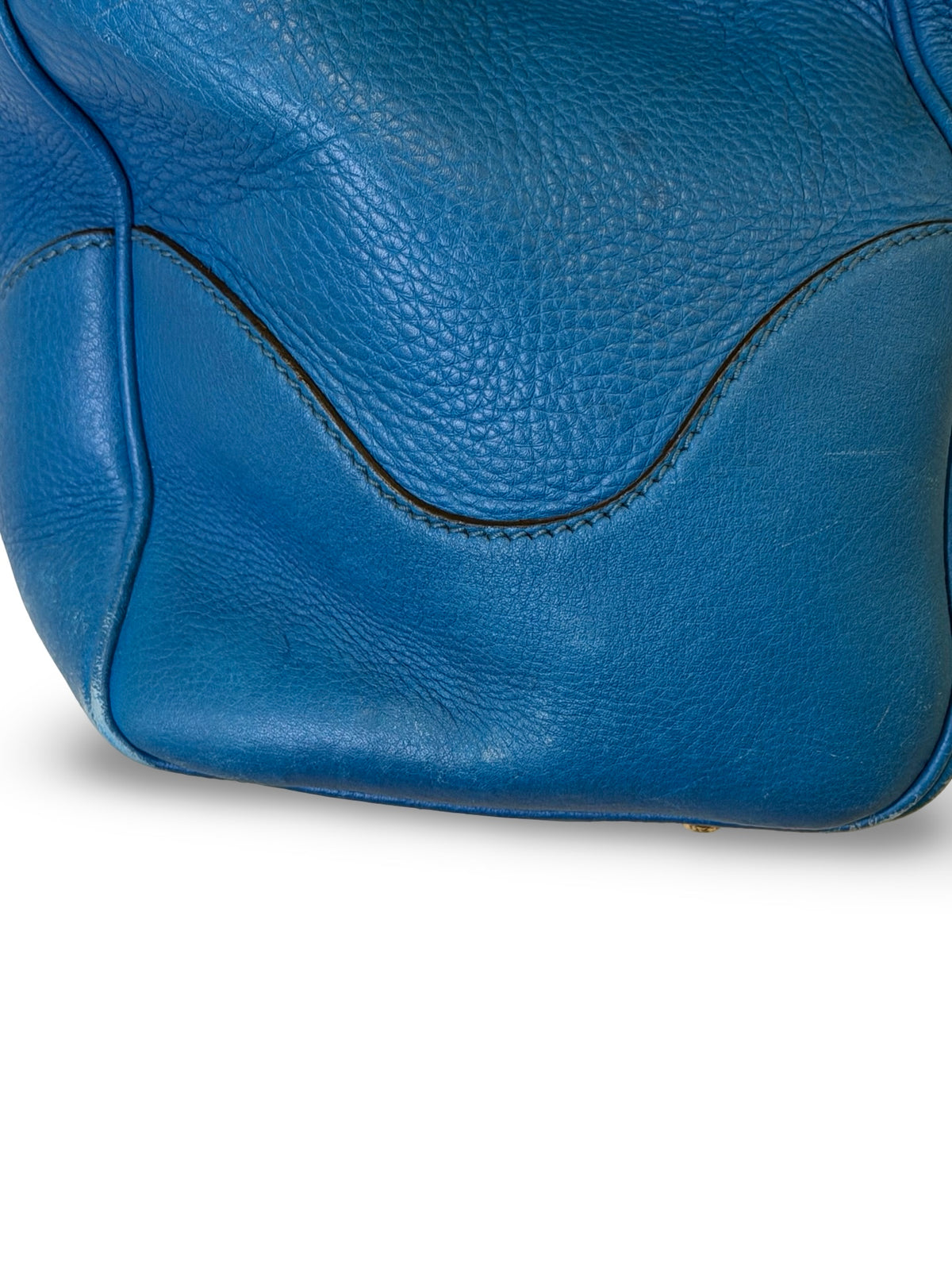 Gucci Bamboo Diana Large Tote, Blue Pebbled Leather (Fair, Priced to Match)