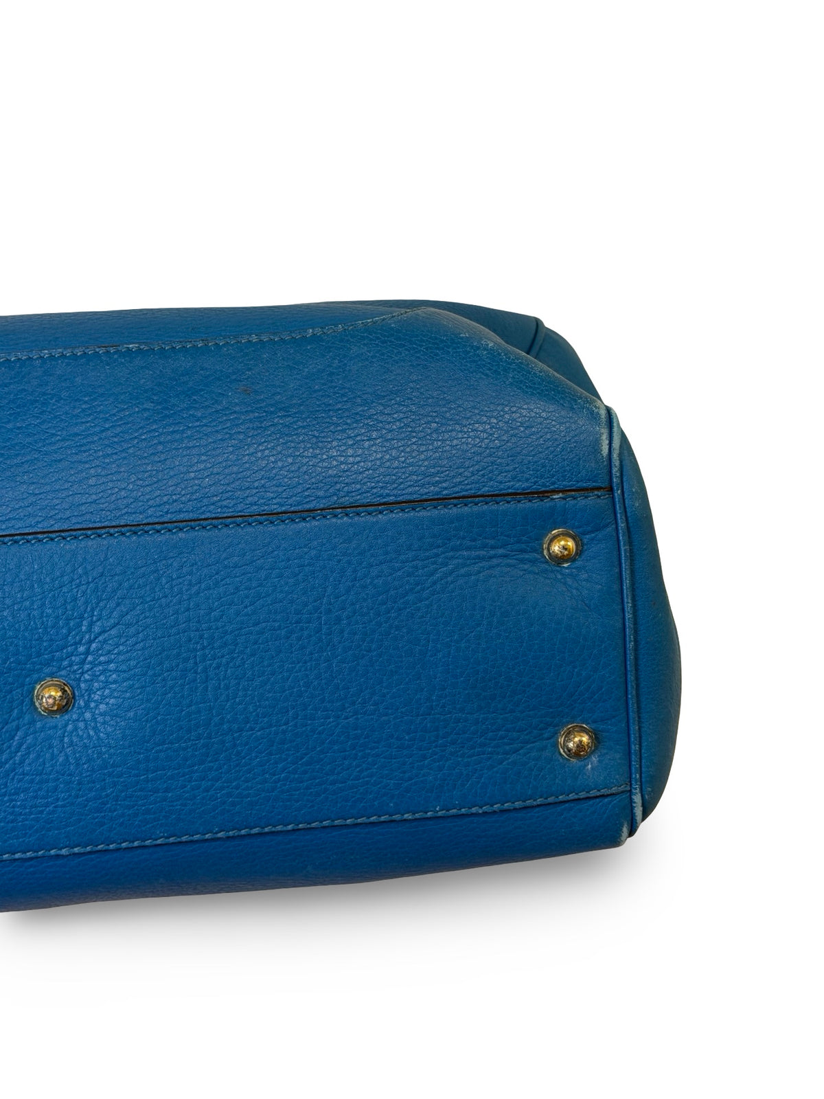 Gucci Bamboo Diana Large Tote, Blue Pebbled Leather (Fair, Priced to Match)