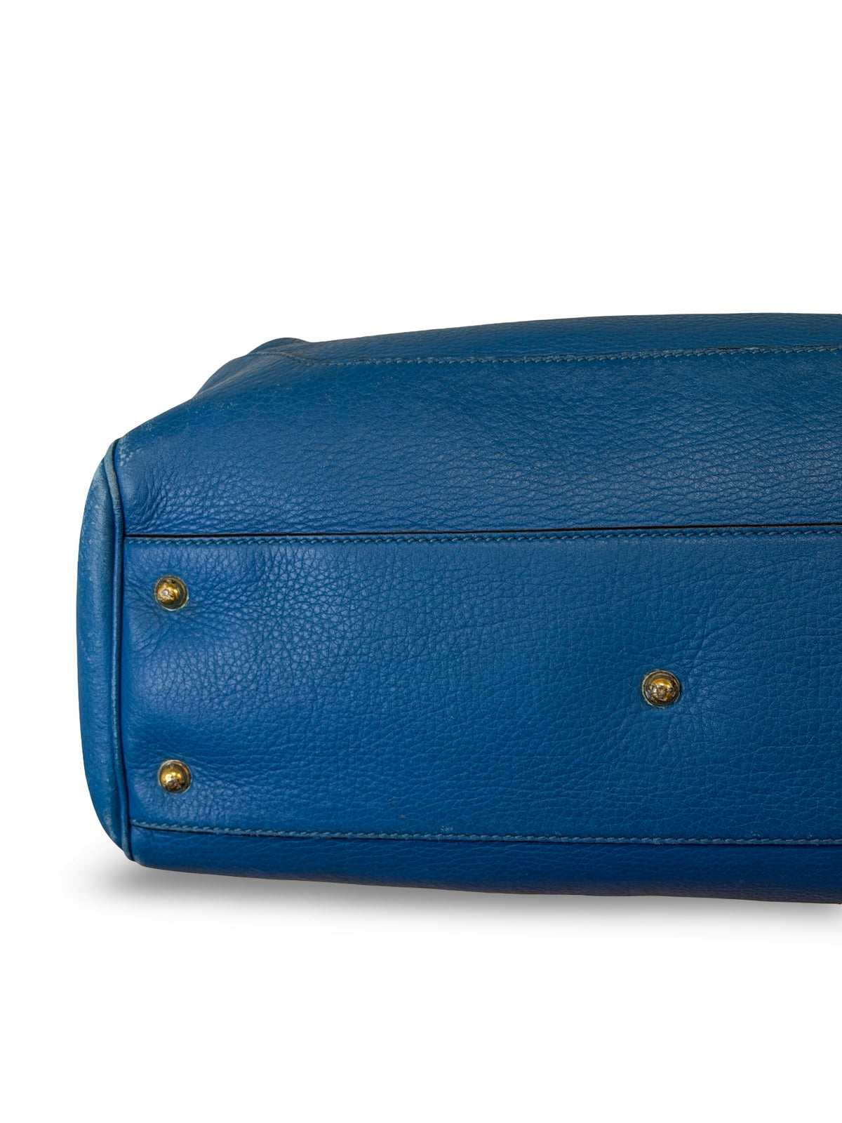 Gucci Bamboo Diana Large Tote, Blue Pebbled Leather (Fair, Priced to Match)