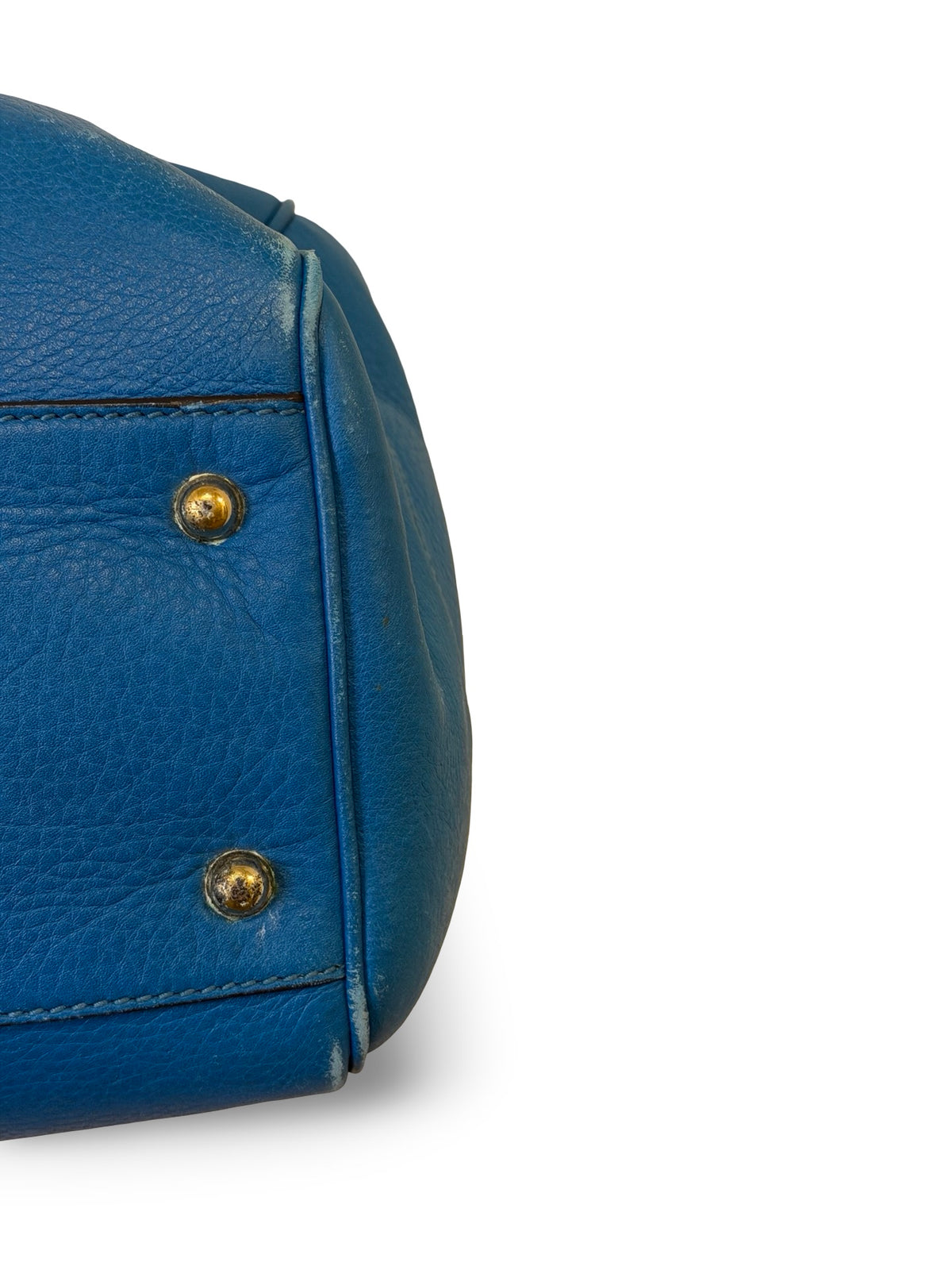 Gucci Bamboo Diana Large Tote, Blue Pebbled Leather (Fair, Priced to Match)