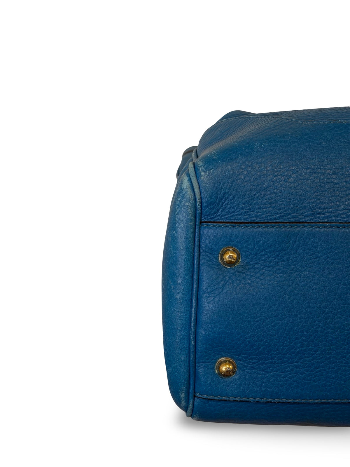 Gucci Bamboo Diana Large Tote, Blue Pebbled Leather (Fair, Priced to Match)
