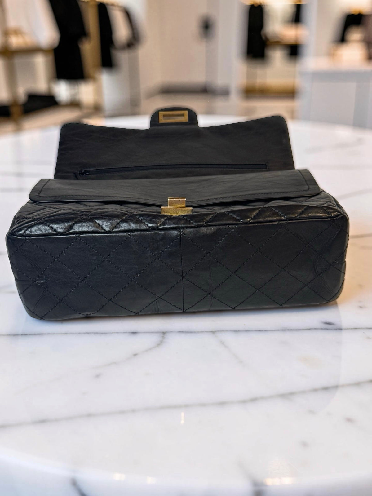 Chanel 2.55 Reissue Black Aged Calfskin