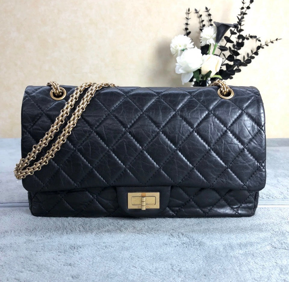 Chanel 2.55 Reissue Black Aged Calfskin
