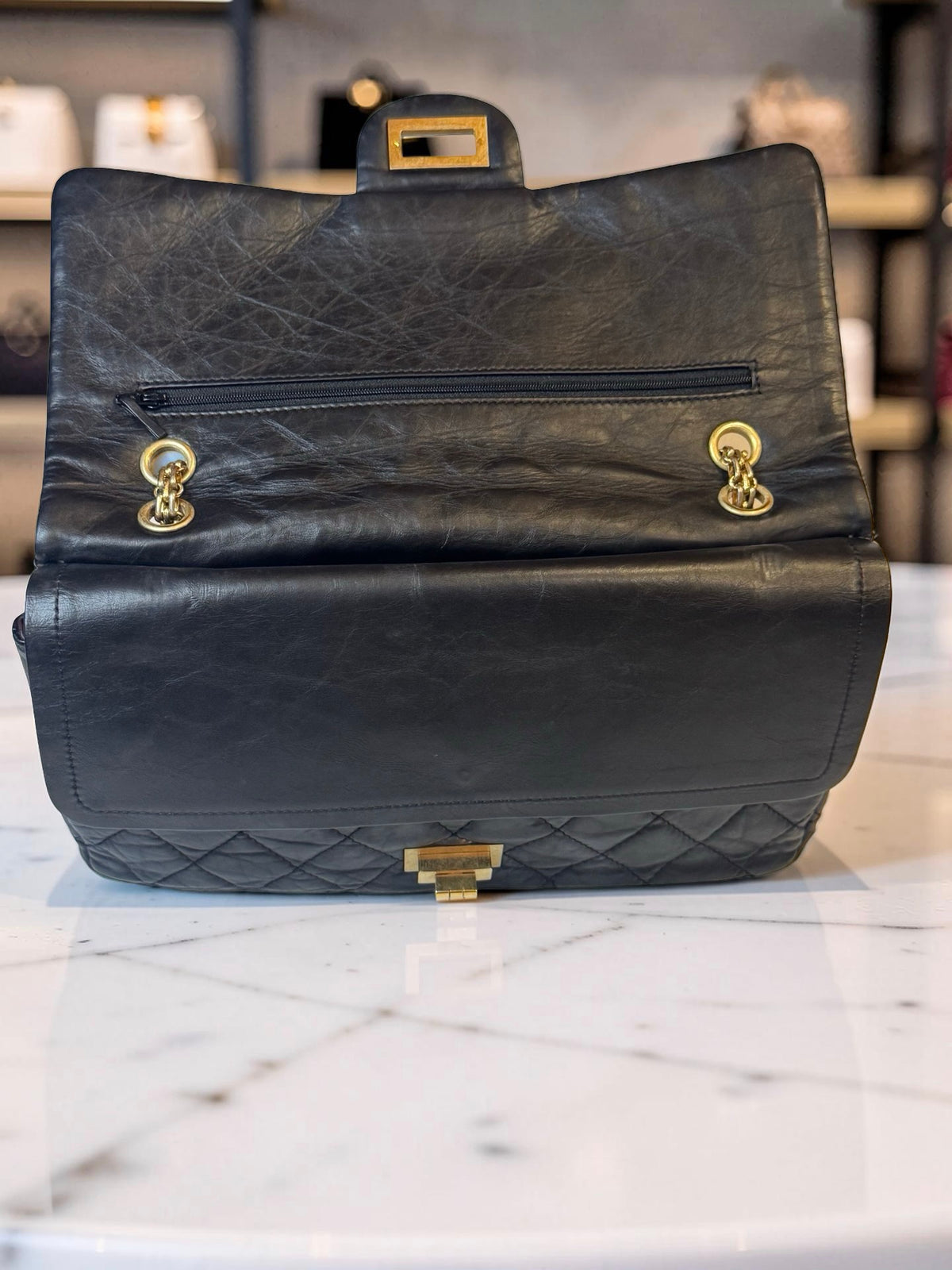 Chanel 2.55 Reissue Black Aged Calfskin
