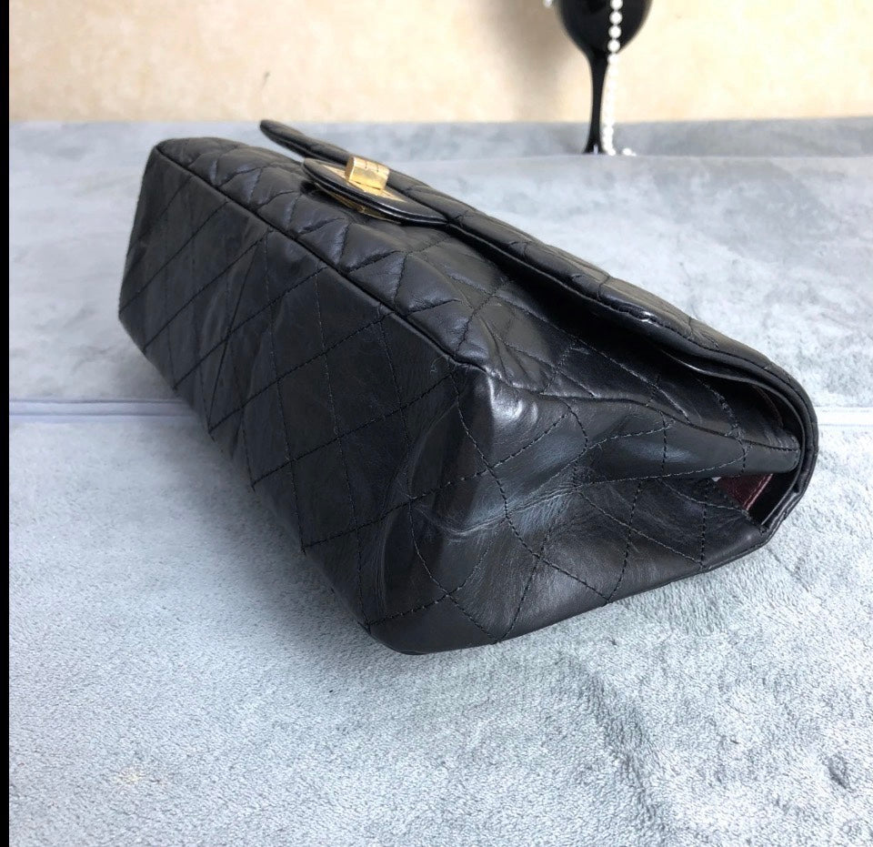 Chanel 2.55 Reissue Black Aged Calfskin