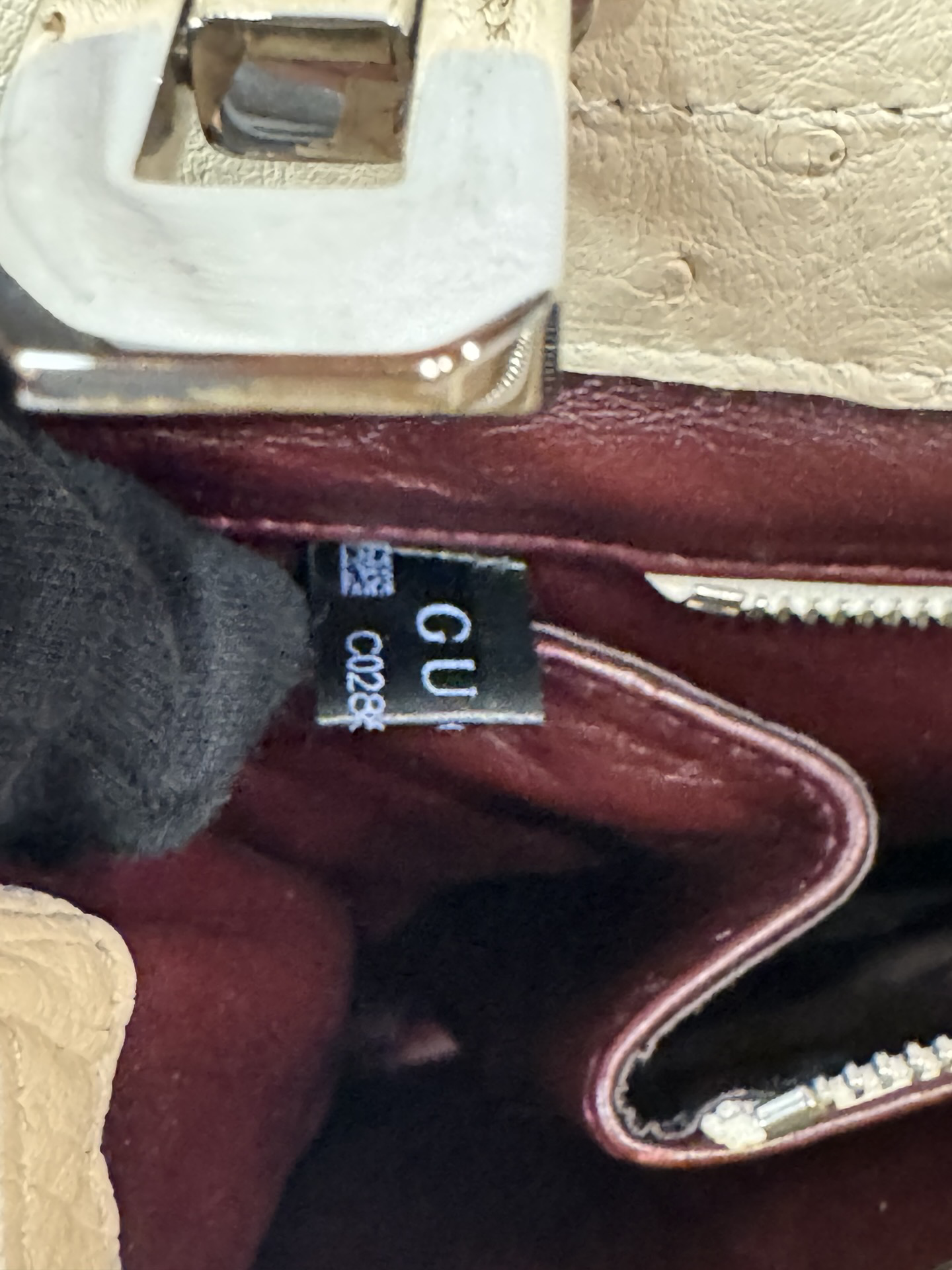 Gucci Zumi Ostrich Top Handle Bag
