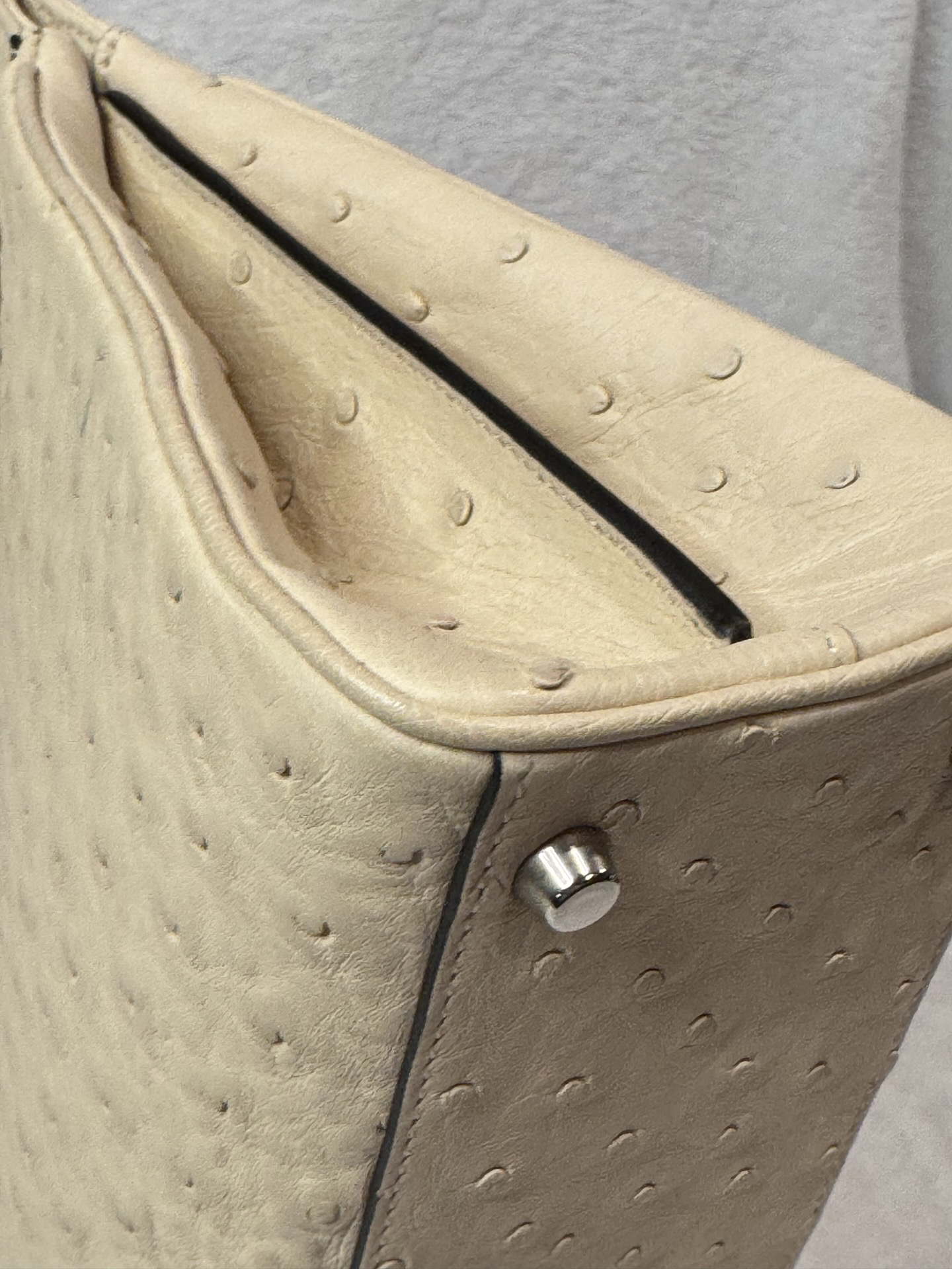 Gucci Zumi Ostrich Top Handle Bag