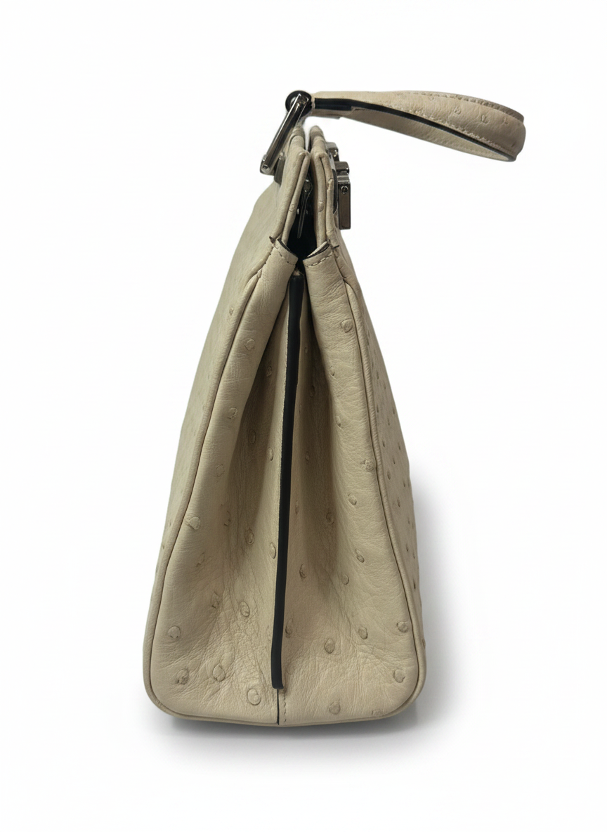 Gucci Zumi Ostrich Top Handle Bag