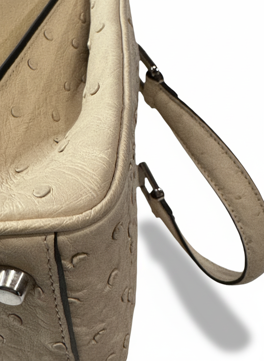 Gucci Zumi Ostrich Top Handle Bag