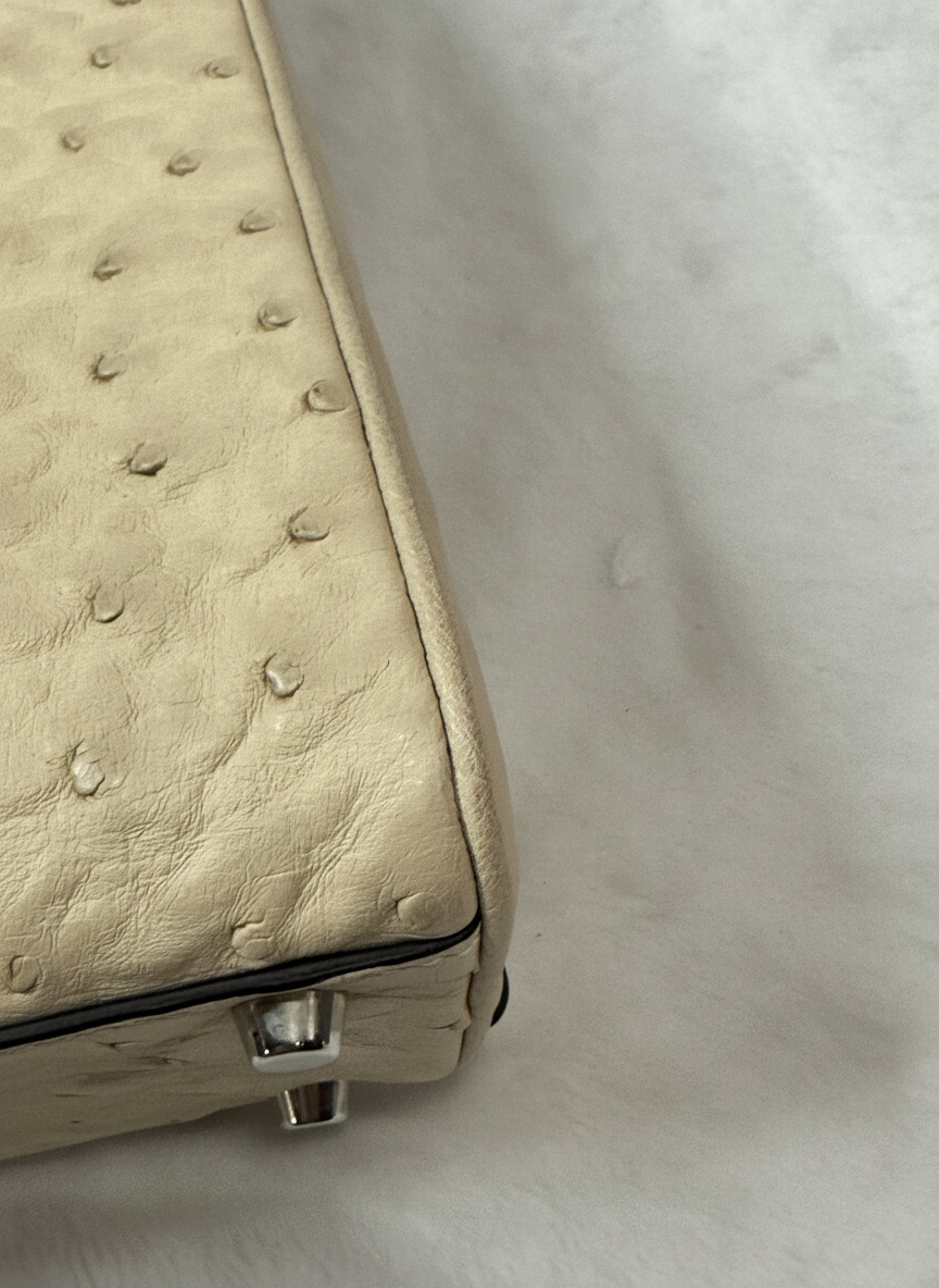 Gucci Zumi Ostrich Top Handle Bag