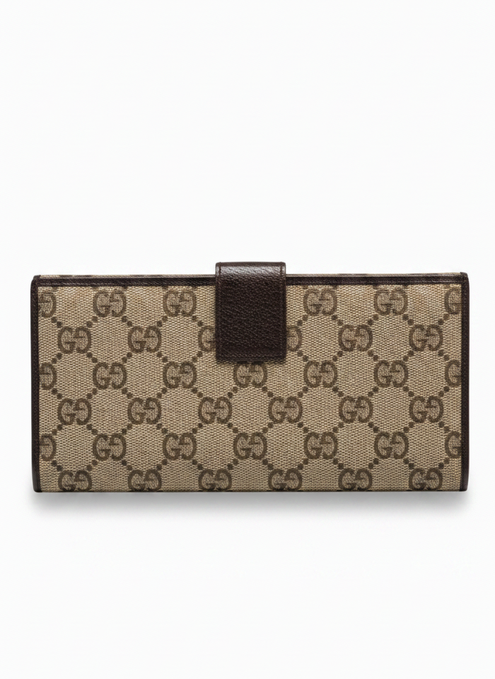 Vintage Gucci GG Canvas Long Wallet