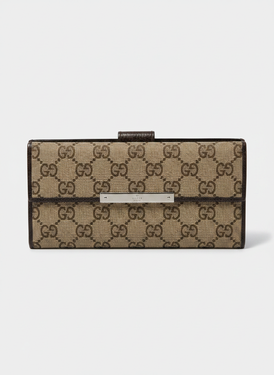 Vintage Gucci GG Canvas Long Wallet