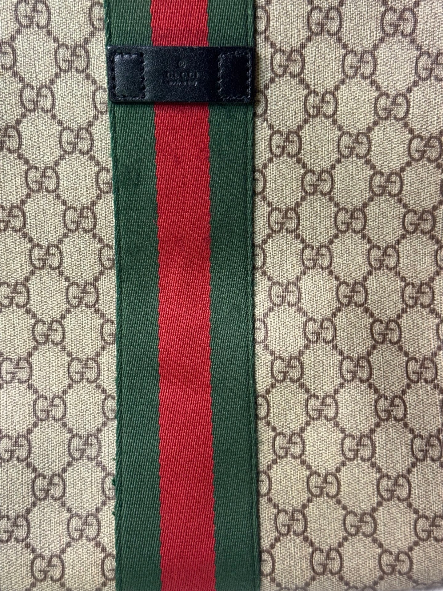 Gucci GG Supreme Web Crossbody Messenger Bag — Beige/Ebony