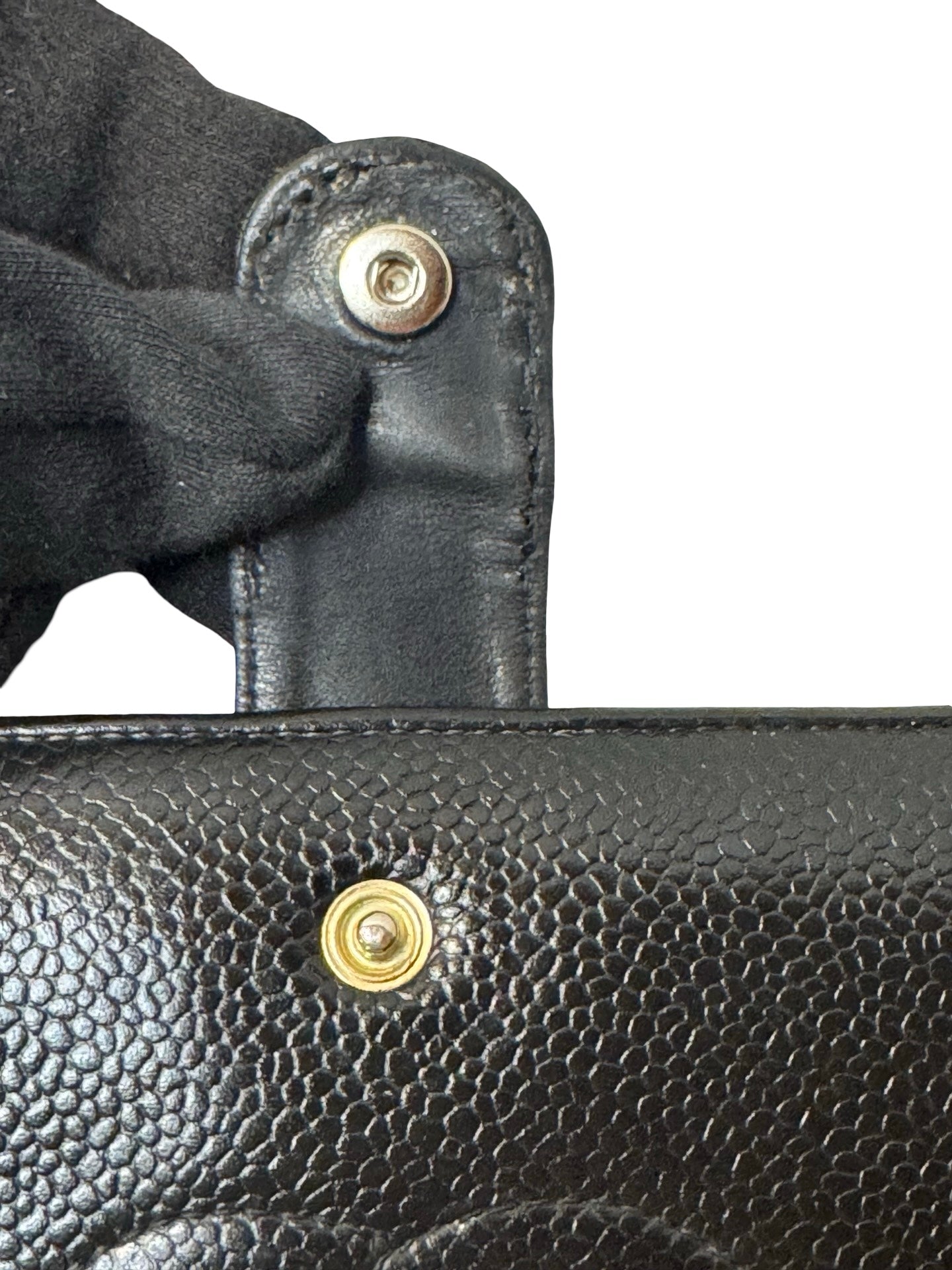 Chanel Vintage Timeless CC Caviar Long Wallet — Black
