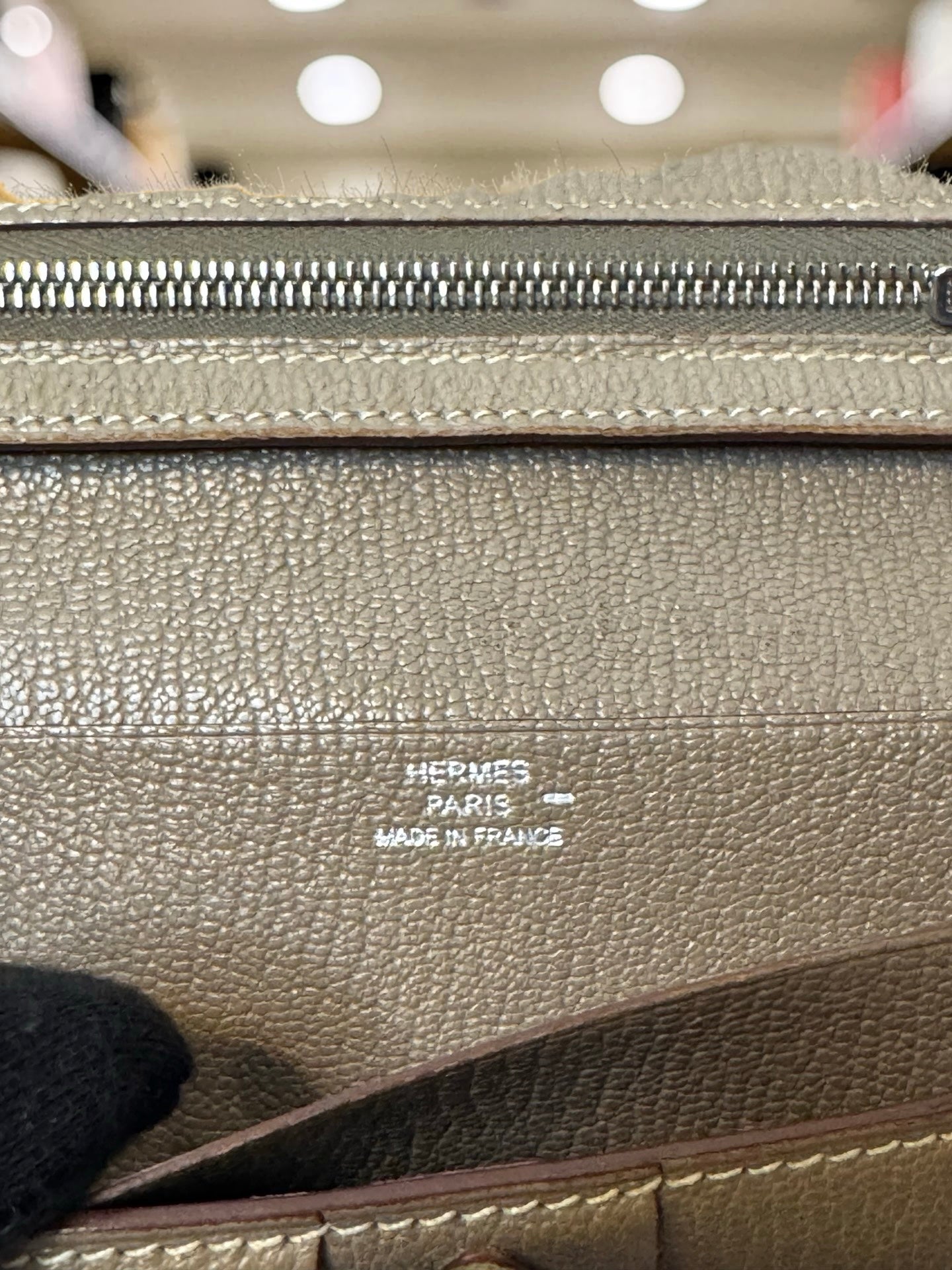 Hermès Béarn Long Wallet – Taupe Lizard Skin (Lézard), Palladium Hardware (Pre-Owned)