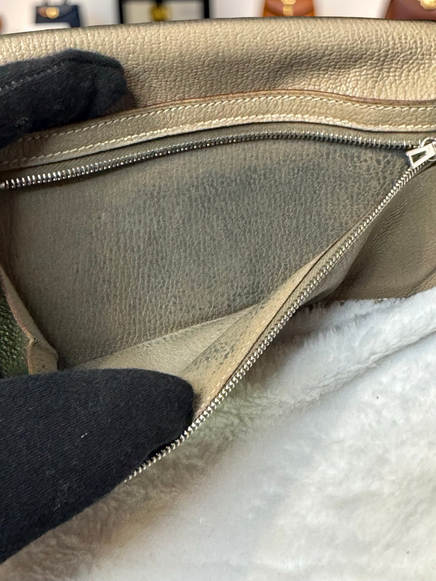 Hermès Béarn Long Wallet – Taupe Lizard Skin (Lézard), Palladium Hardware (Pre-Owned)