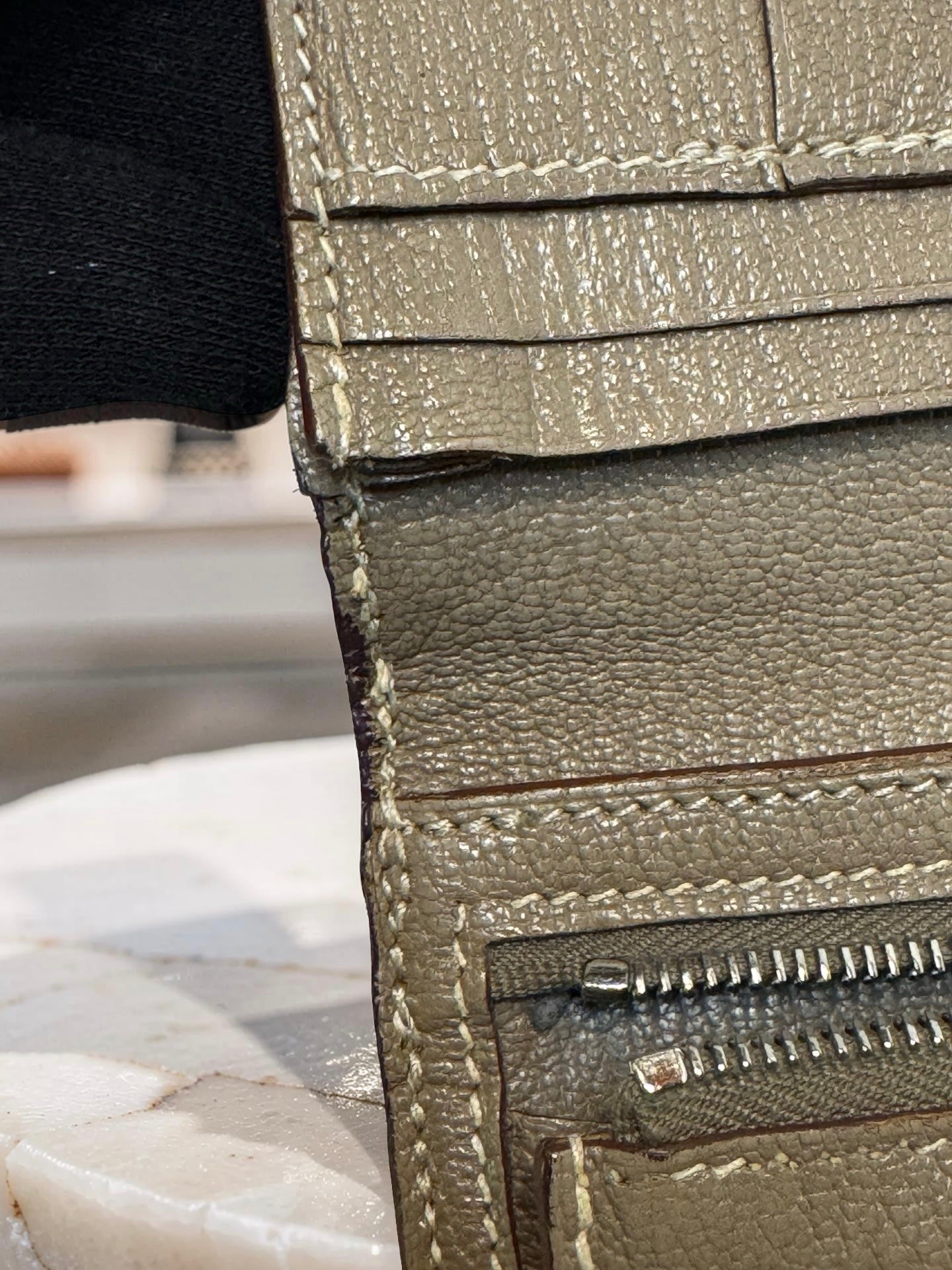 Hermès Béarn Long Wallet – Taupe Lizard Skin (Lézard), Palladium Hardware (Pre-Owned)
