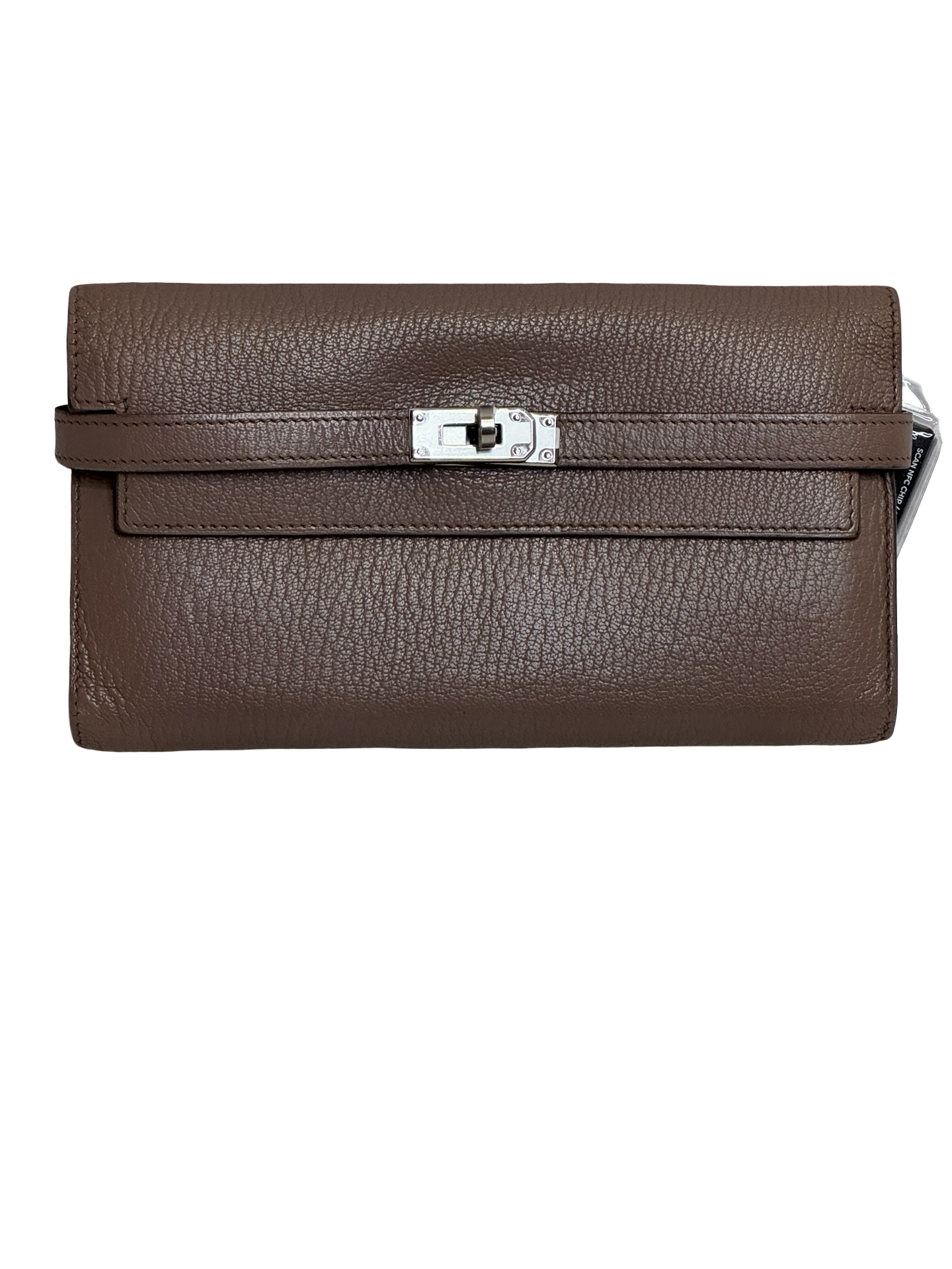 Hermès Kelly Classic Wallet, Elephant Gray Chèvre, Palladium