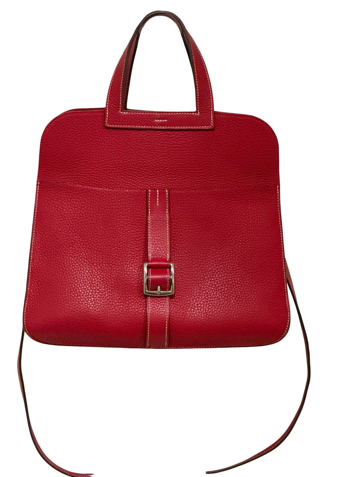 Hermès Halzan 31, Rouge Casaque Clemence with Palladium Hardware