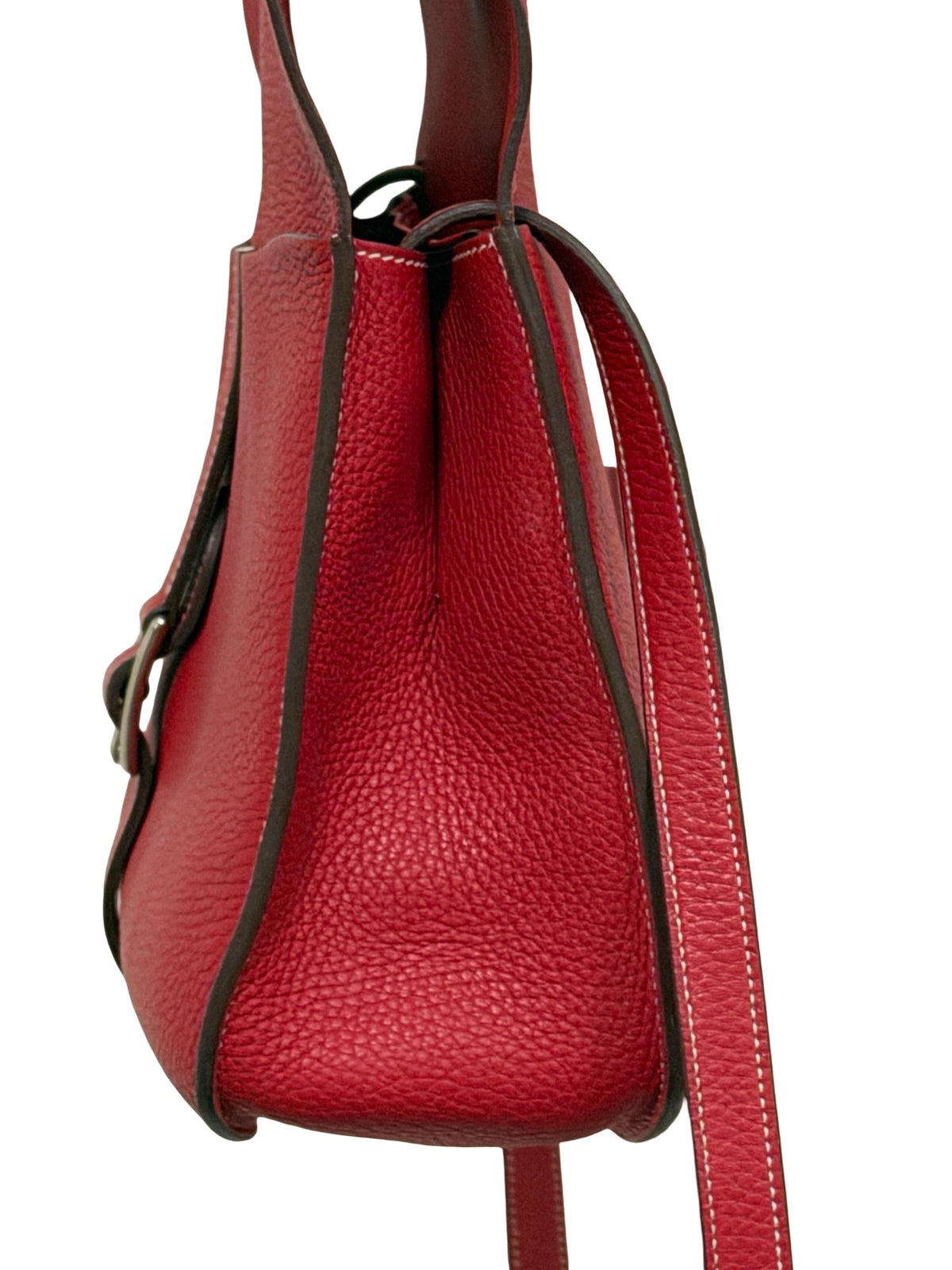 Hermès Halzan 31, Rouge Casaque Clemence with Palladium Hardware