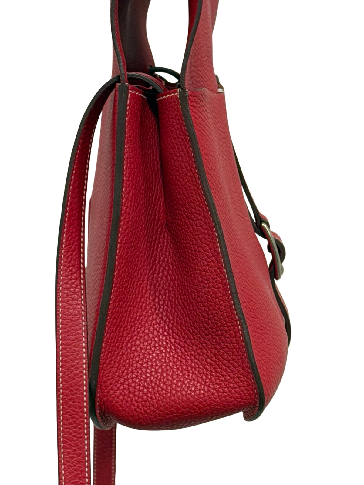 Hermès Halzan 31, Rouge Casaque Clemence with Palladium Hardware