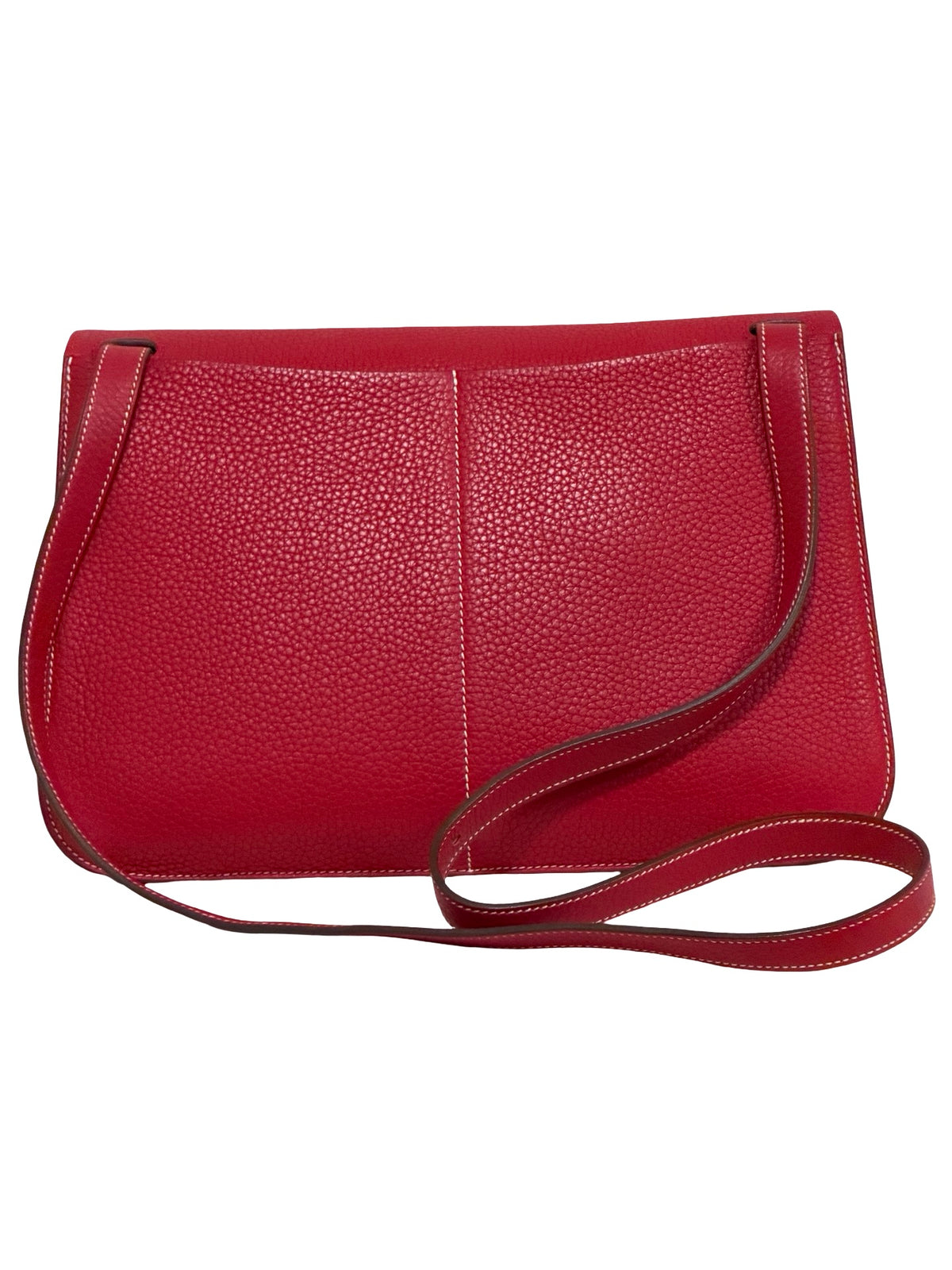 Hermès Halzan 31, Rouge Casaque Clemence with Palladium Hardware
