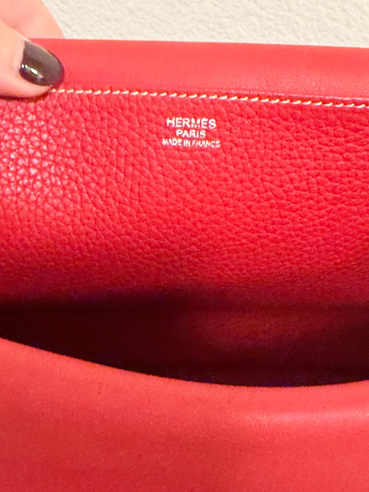 Hermès Halzan 31, Rouge Casaque Clemence with Palladium Hardware