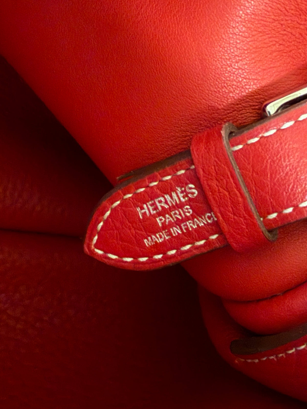 Hermès Halzan 31, Rouge Casaque Clemence with Palladium Hardware