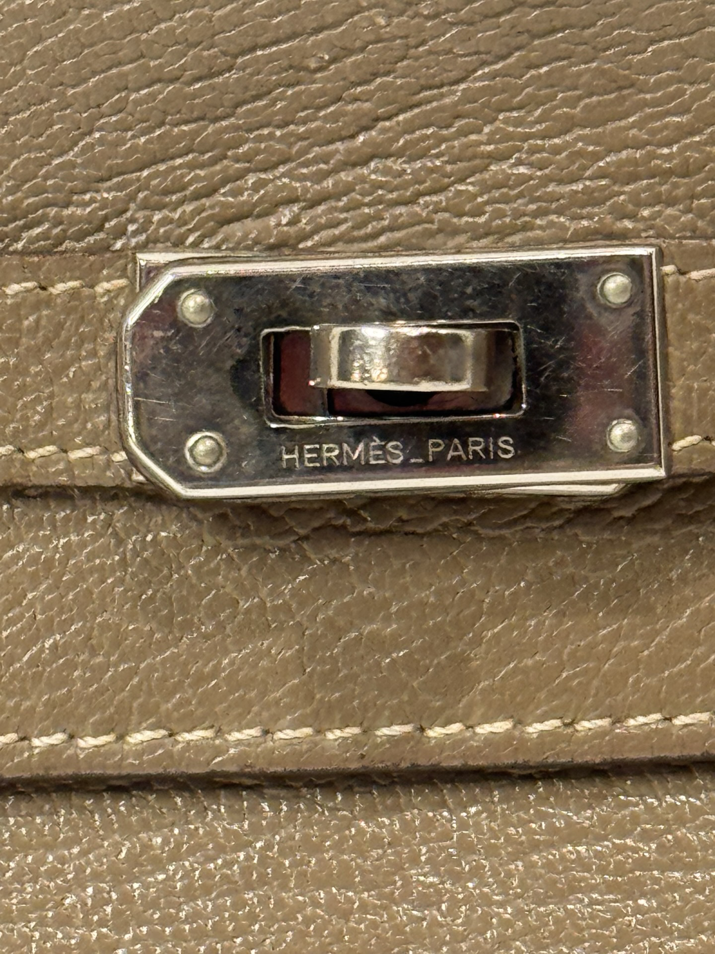 Hermès Kelly Classic Wallet — Etoupe, Palladium