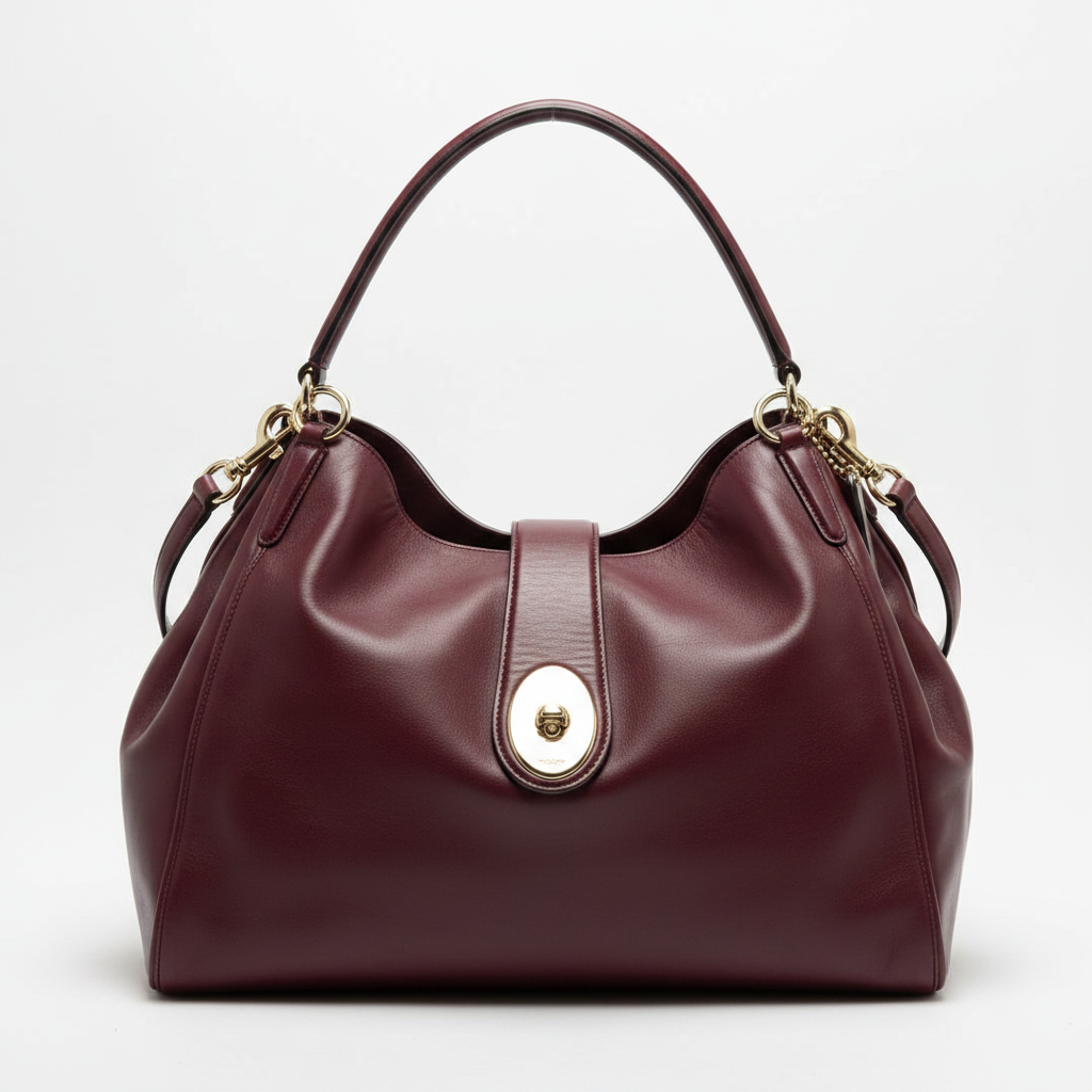 Coach Legacy Alexis Satchel in oxblood leather, clean product shot