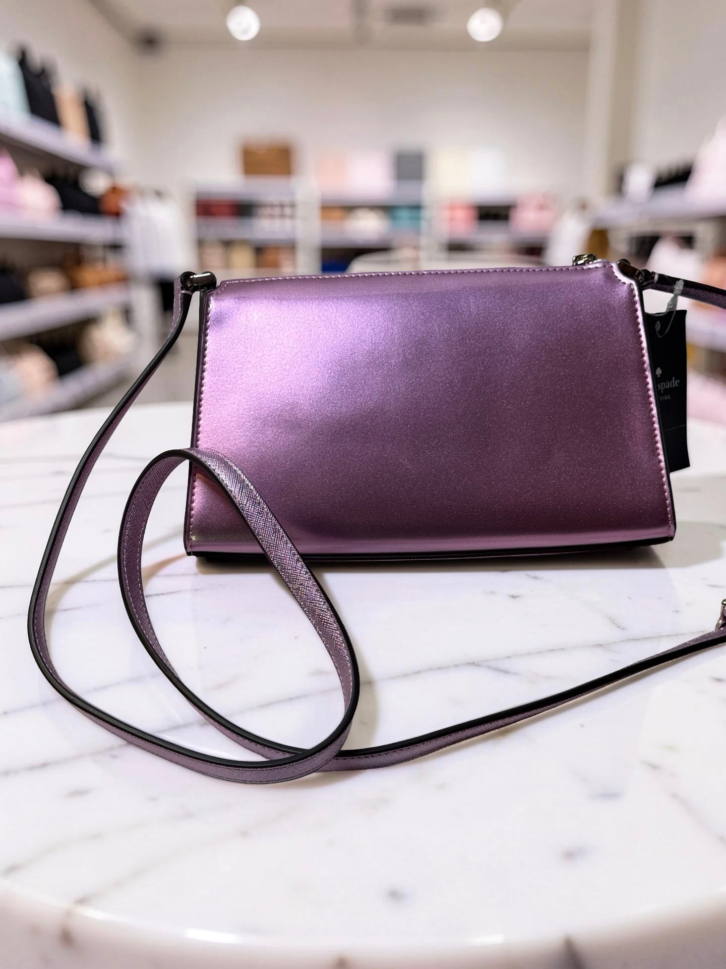 Kate Spade Kenzie Mini Crossbody — Metallic Lilac (NWT)