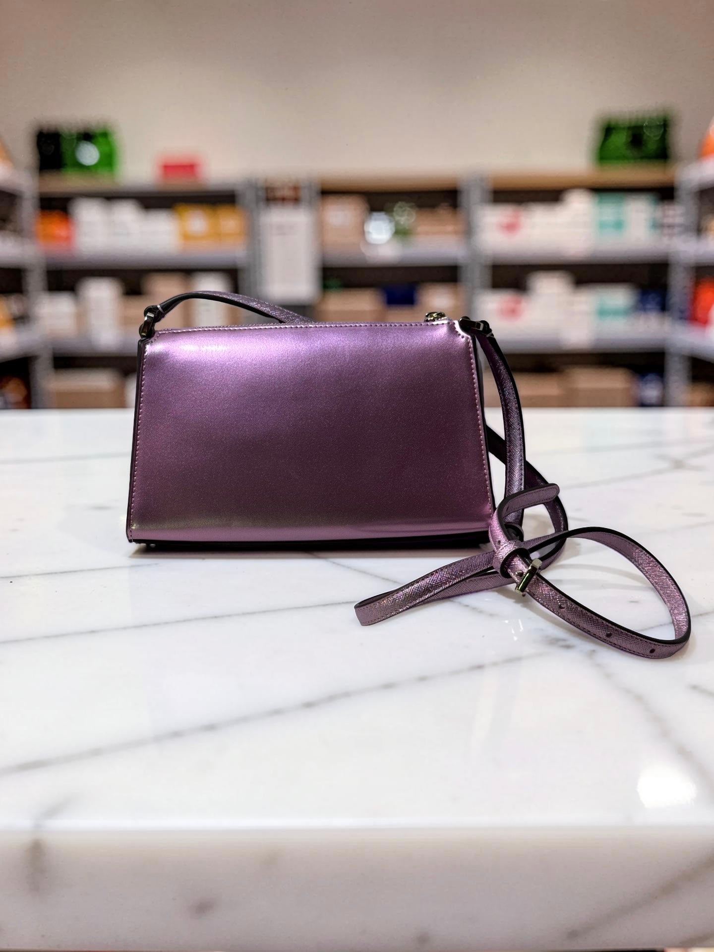 Kate Spade Kenzie Mini Crossbody — Metallic Lilac (NWT)