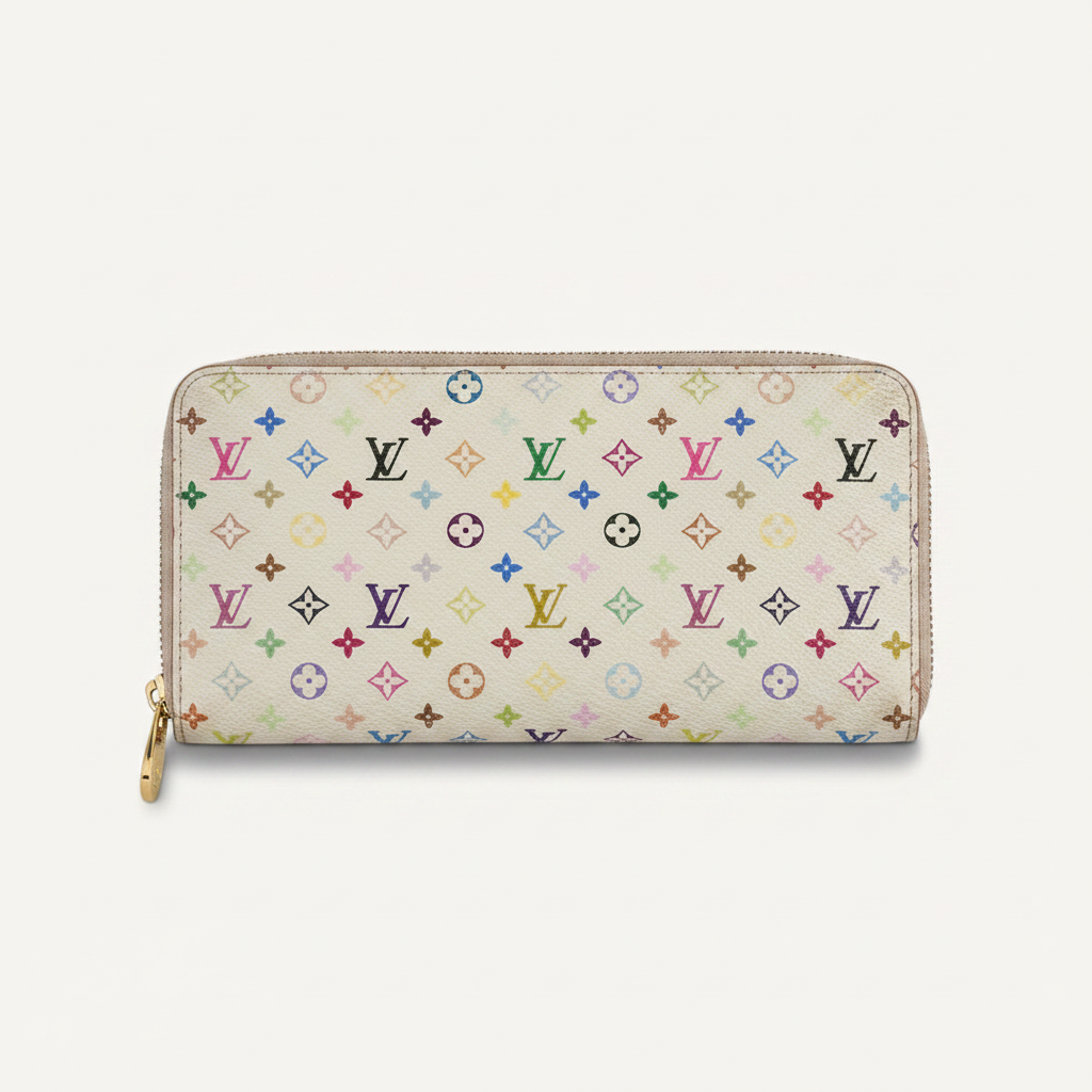 Louis Vuitton Zippy Wallet – White Multicolor