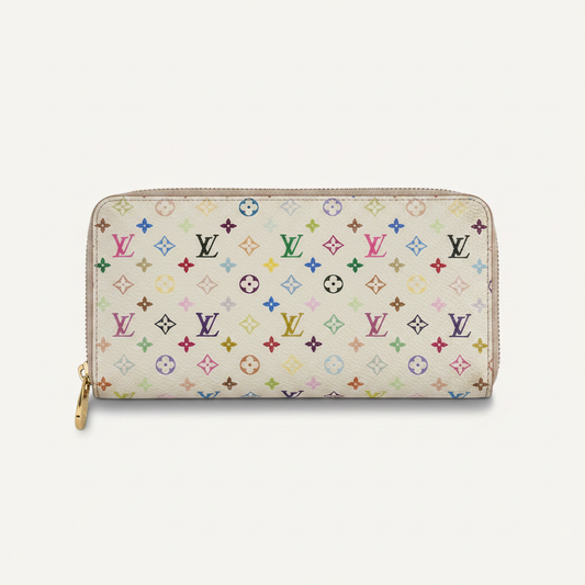 Louis Vuitton Zippy Wallet – White Multicolor