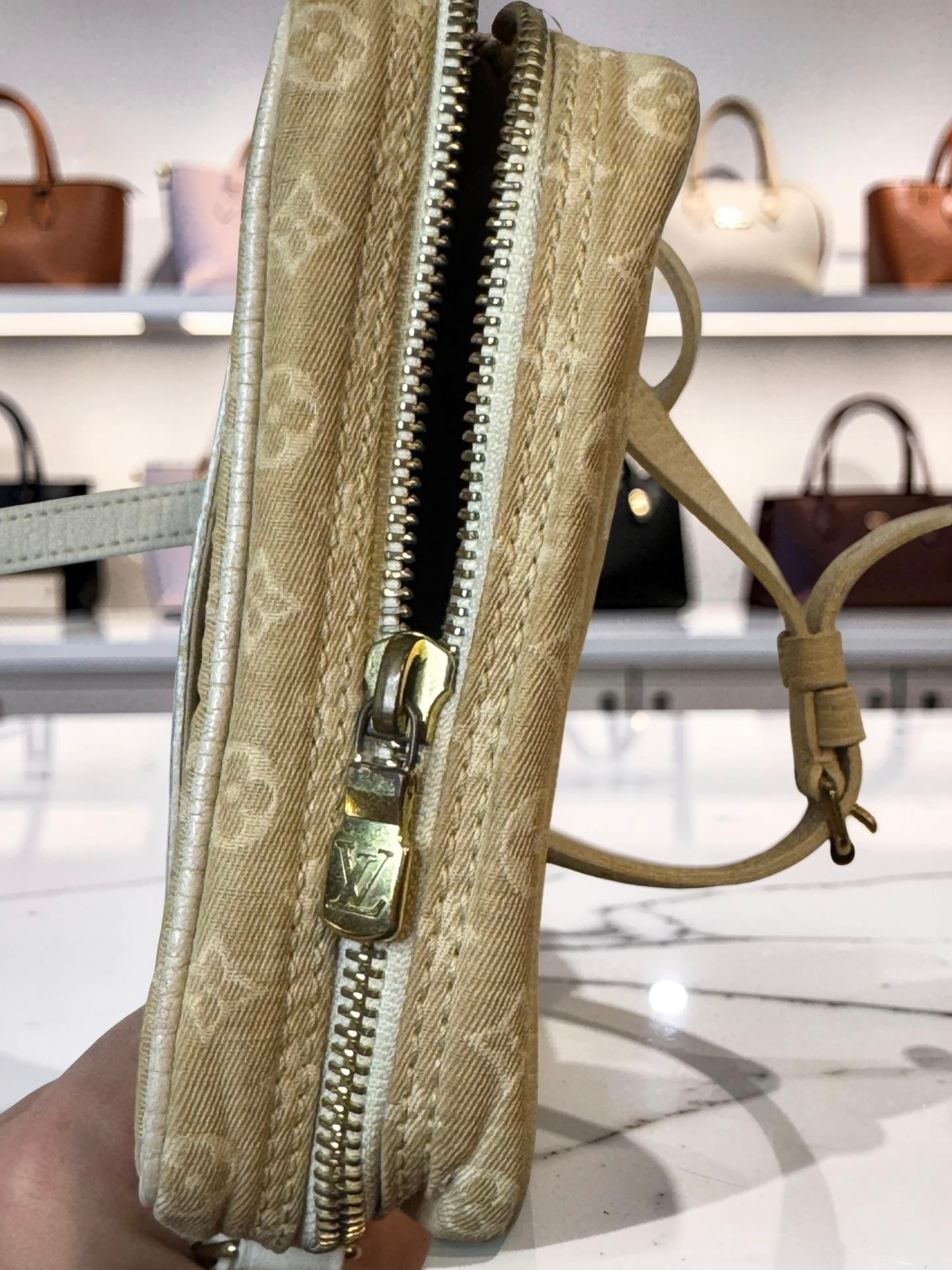 Louis Vuitton Danube — Dune Monogram Mini Lin Crossbody