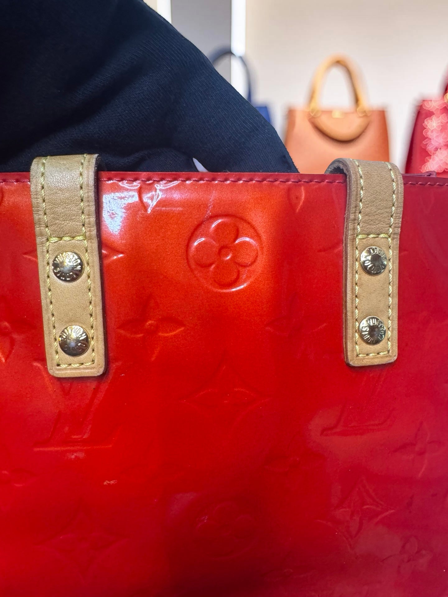 Louis Vuitton Reade PM Tote — Red Monogram Vernis