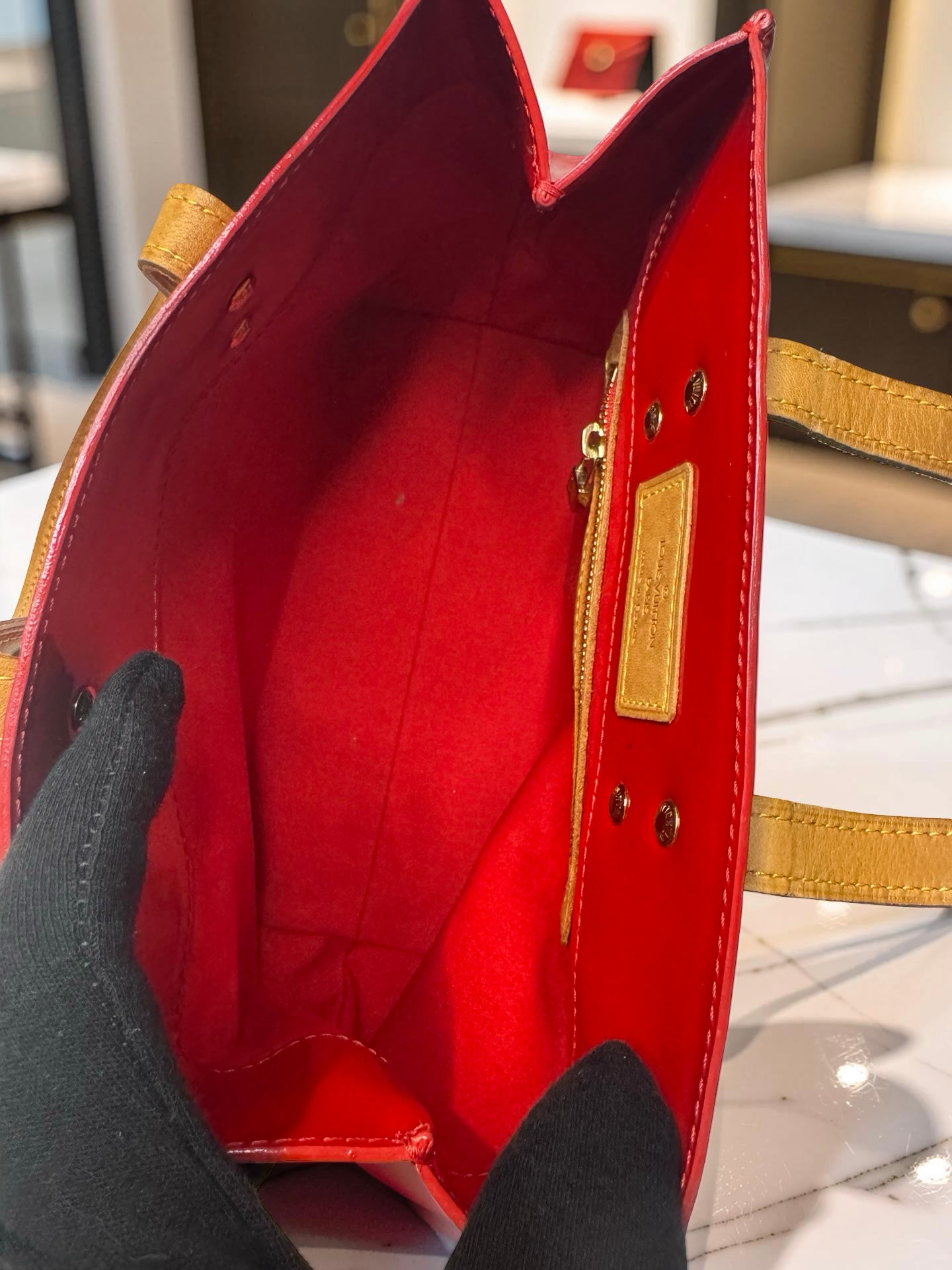 Louis Vuitton Reade PM Tote — Red Monogram Vernis