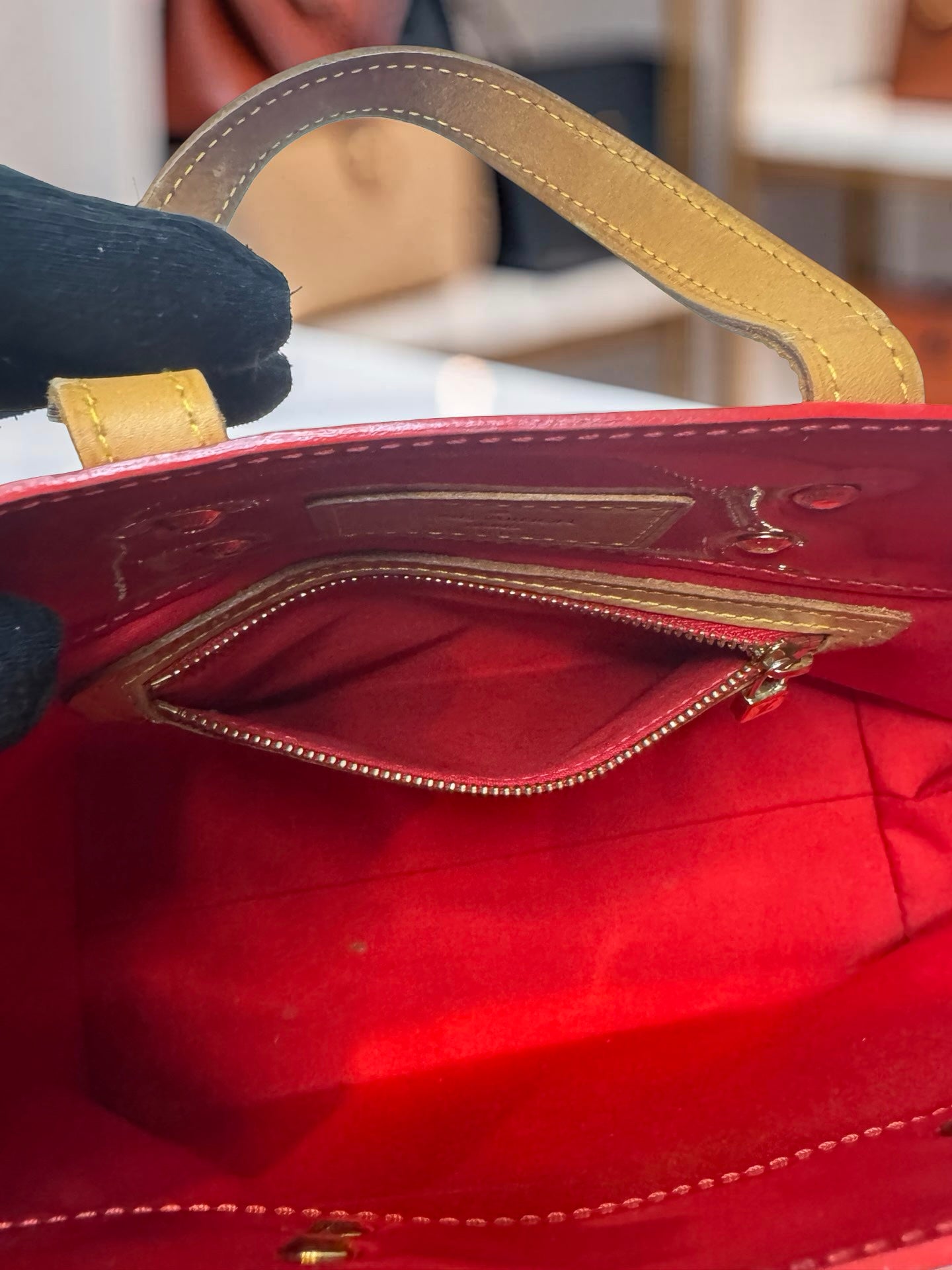 Louis Vuitton Reade PM Tote — Red Monogram Vernis
