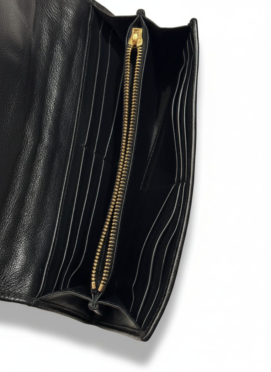 Miu Miu Grommet Continental Wallet — Cognac & Gold