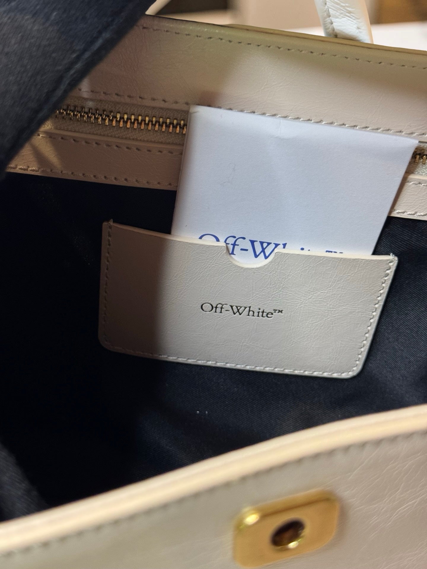Off-White Jitney East/West Shoulder Bag — Cream — New With Tags